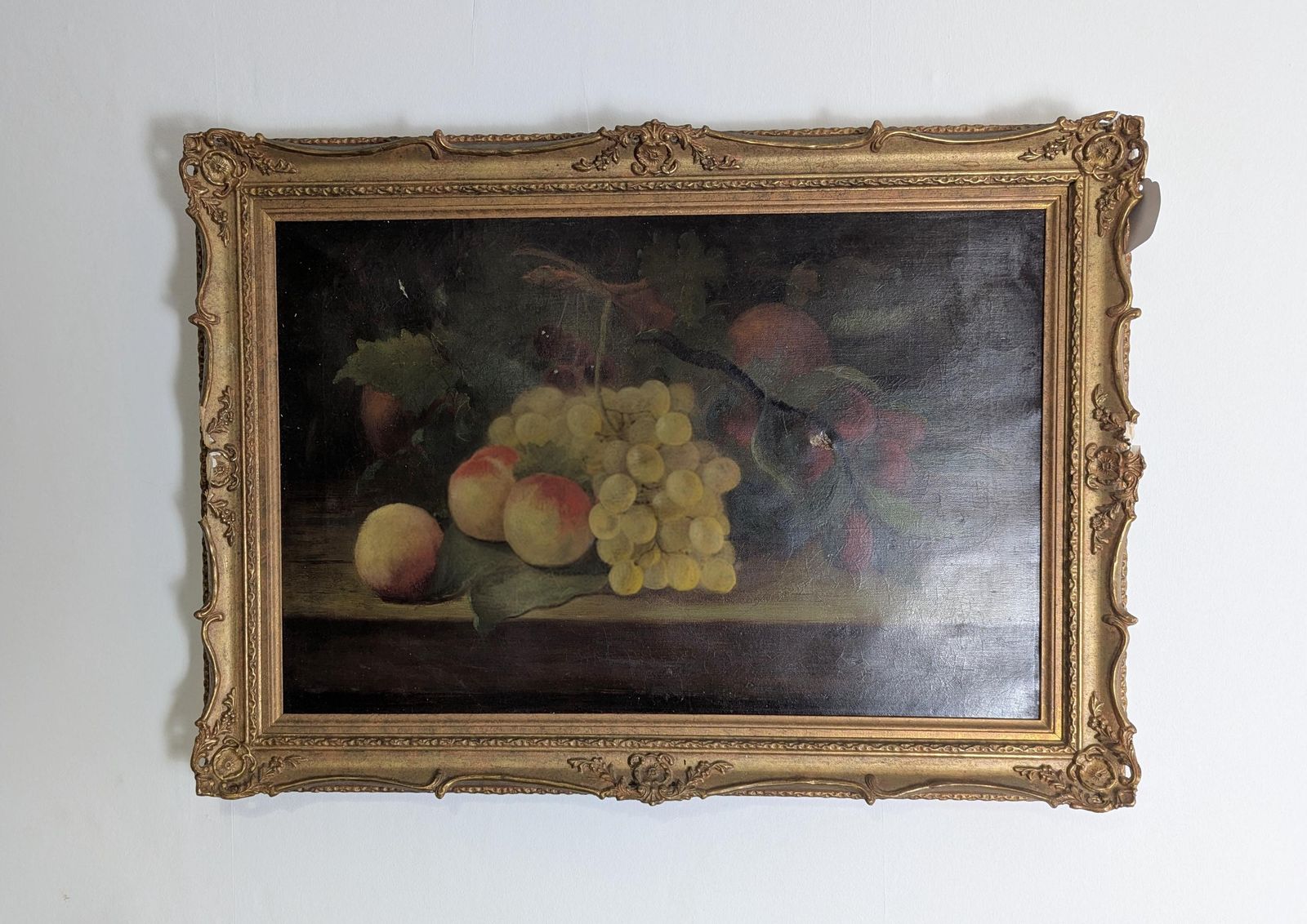 Antique Oil Painting, Still Life, Fruit photo for sale