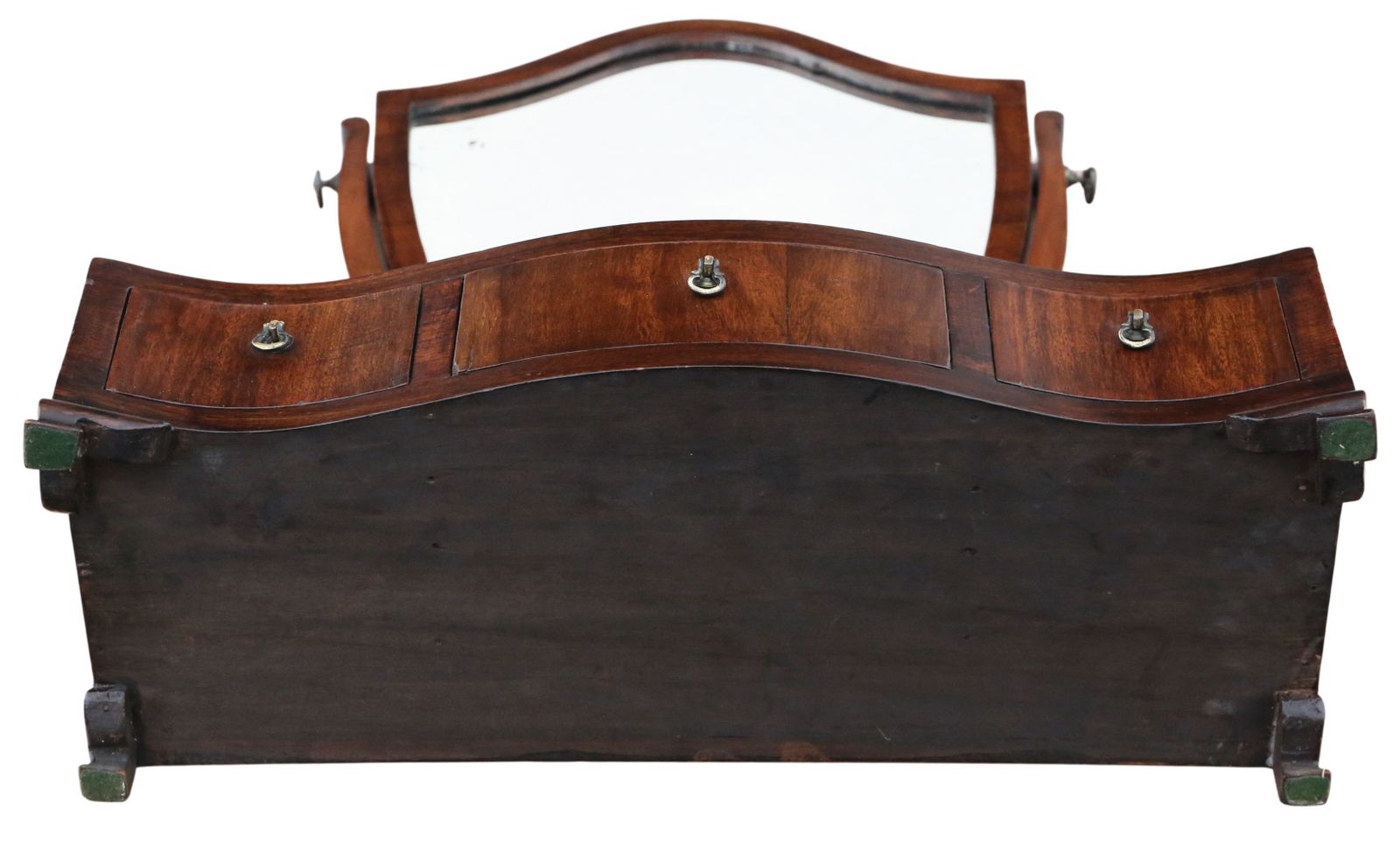 Antique 19th Century Serpentine Shield Shaped Mahogany Dressing Table Mirror – Fine Quality photo vintage