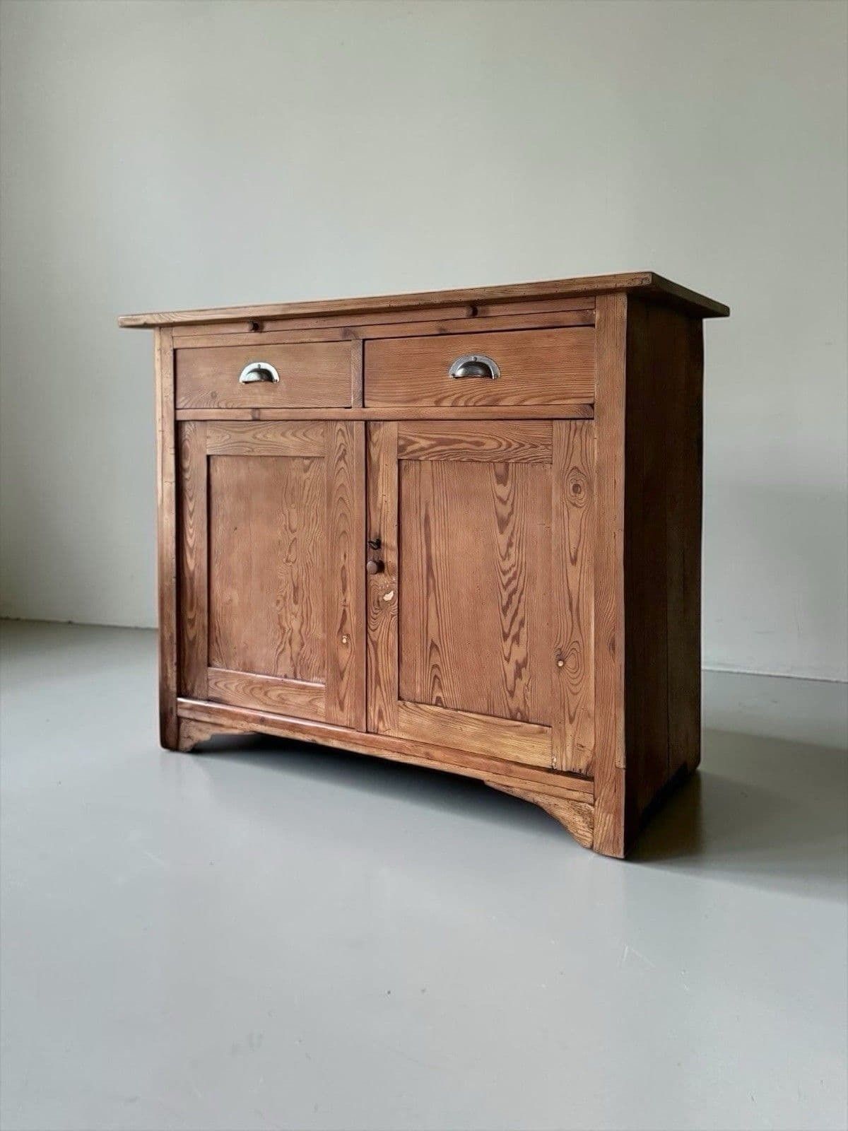 Antique Early 1900’s Solid Pine Sideboard Dresser Server Cupboard photo furniture