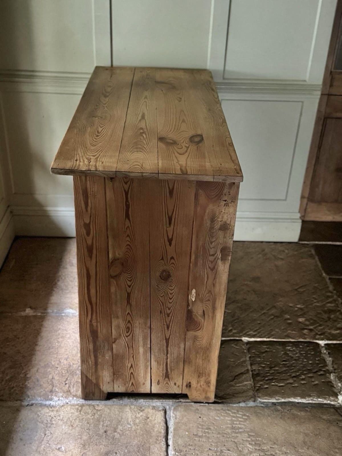 Furniture Antique Early 1900’s Solid Pine Sideboard Dresser Server Cupboard photo