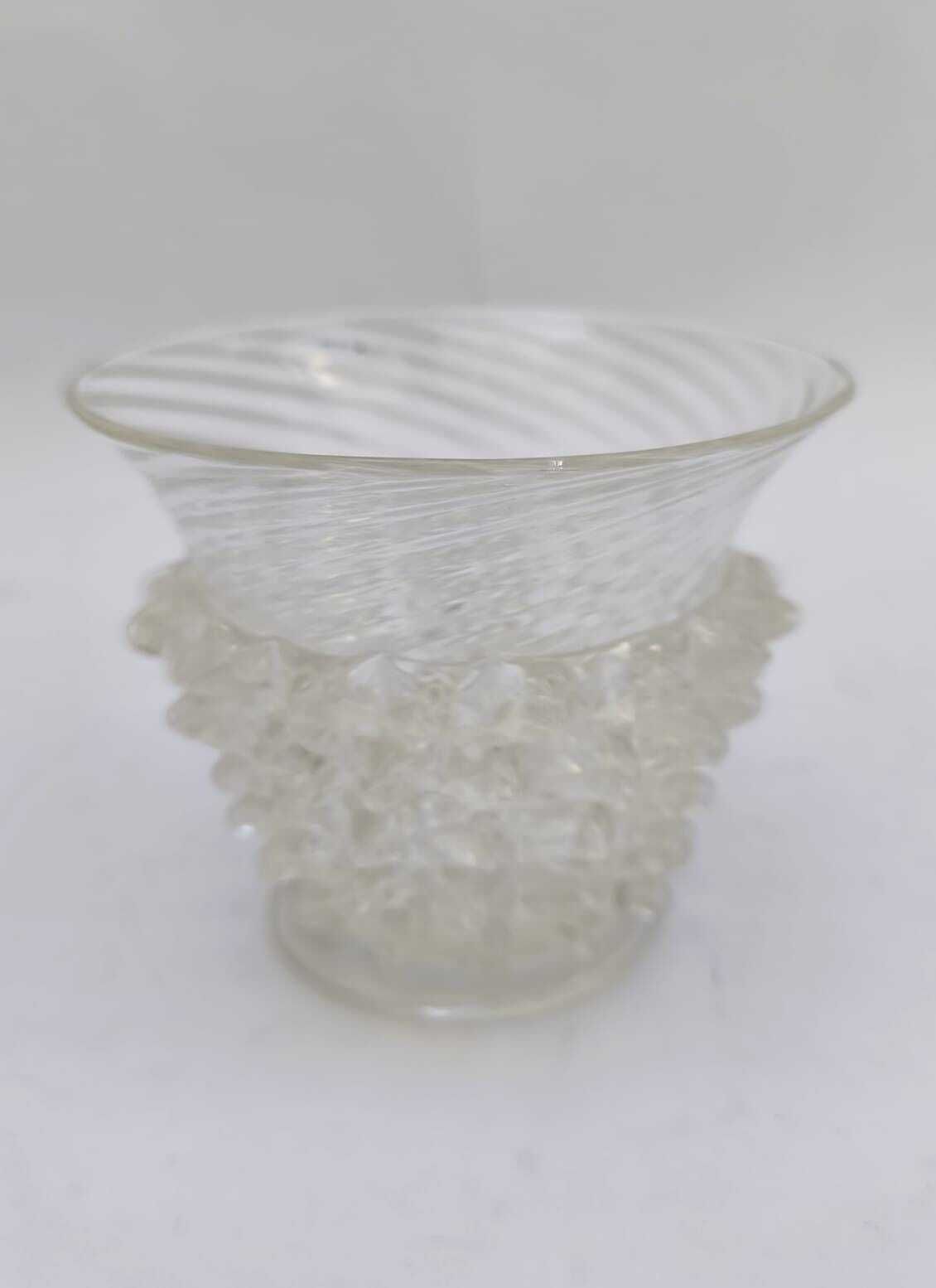 Rare Rostrato Vase In Murano Glass, Vintage Design By Ercole Barovier, 1940s 50s photo vintage