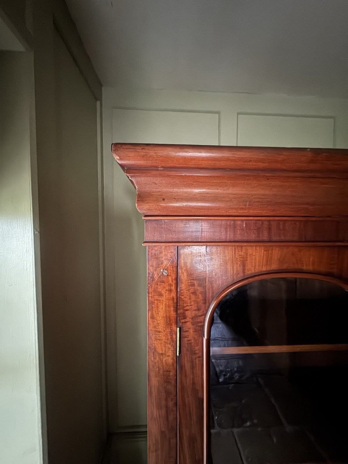 1295.0 Antique Victorian Mahogany Display China Bookcase Glazed Cabinet photo