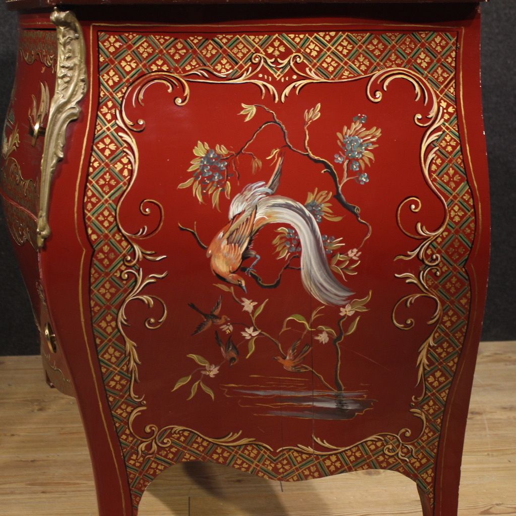 French Lacquered, Painted And Gilded Chinoiserie Commode photo for sale