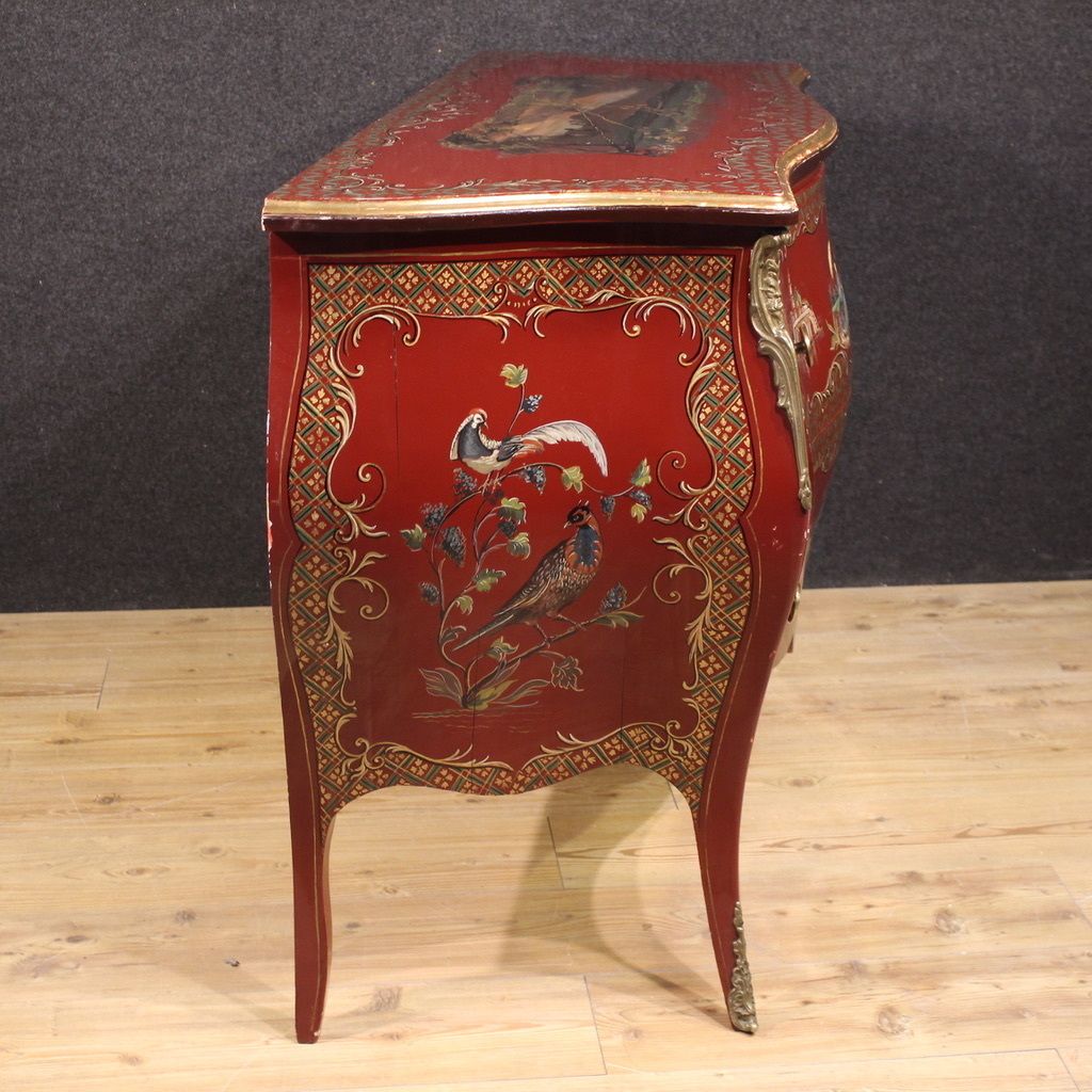 French Lacquered, Painted And Gilded Chinoiserie Commode photo vinterior