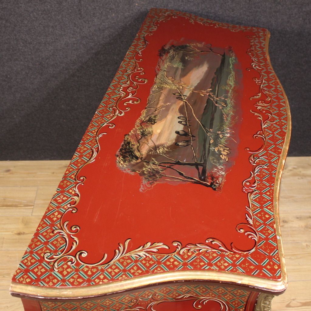 French Lacquered, Painted And Gilded Chinoiserie Commode photo buy