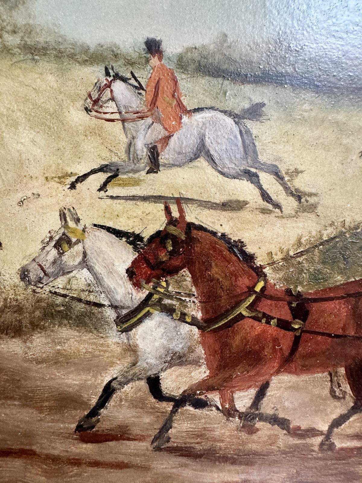photo vinterior Pair Of Signed 1910 Fox Hunting Oil Paintings – Equestrian Sporting Scenes   Philip Henry Rideout (1860 1920)