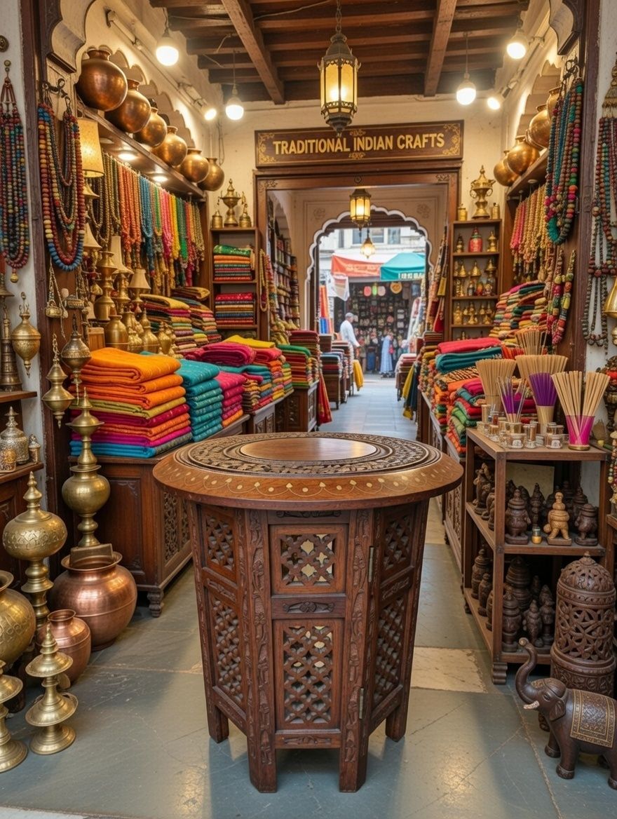 Stylla London Indian Hand Carved Sheesham Jali Wooden Side Table photo furniture