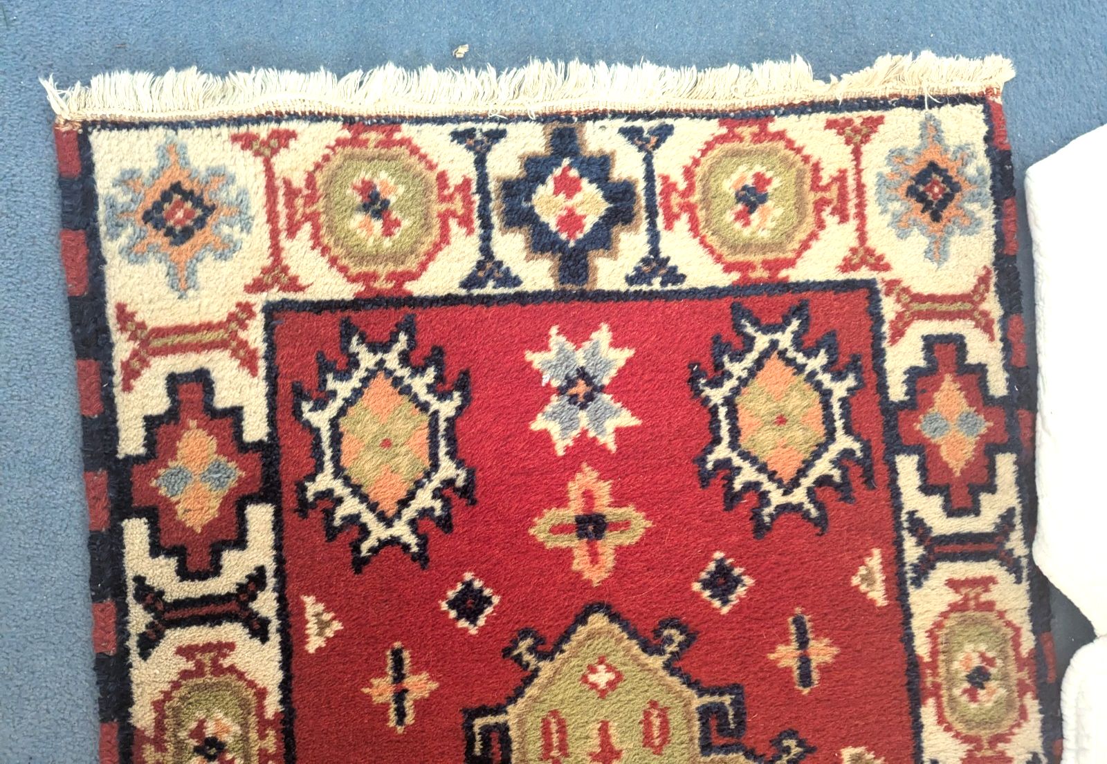 Antique Indian Rug Hand Made Oriental Wool Vintage Medium Runner 205 X 67cm photo Textiles