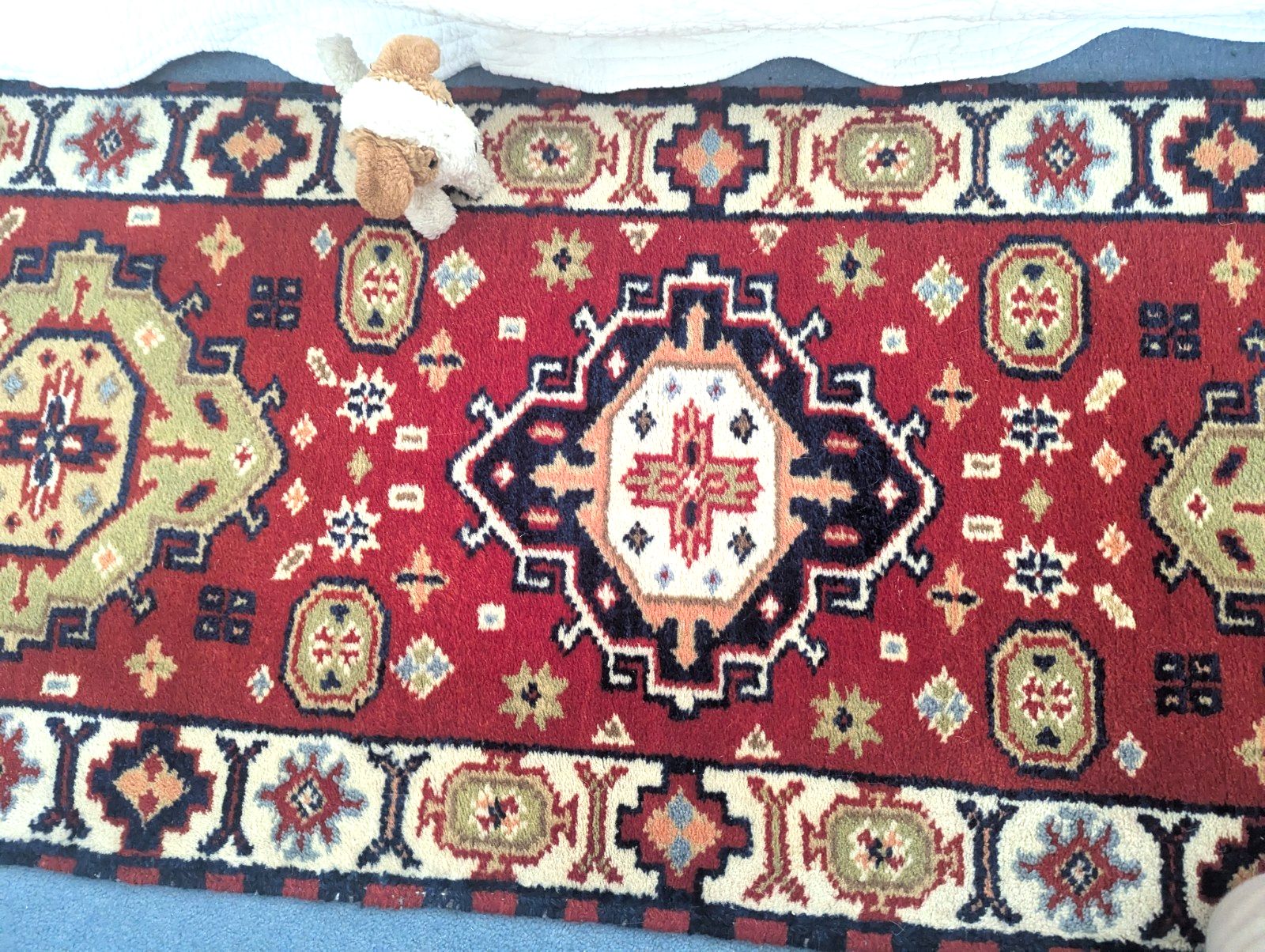 Antique Indian Rug Hand Made Oriental Wool Vintage Medium Runner 205 X 67cm photo vintage