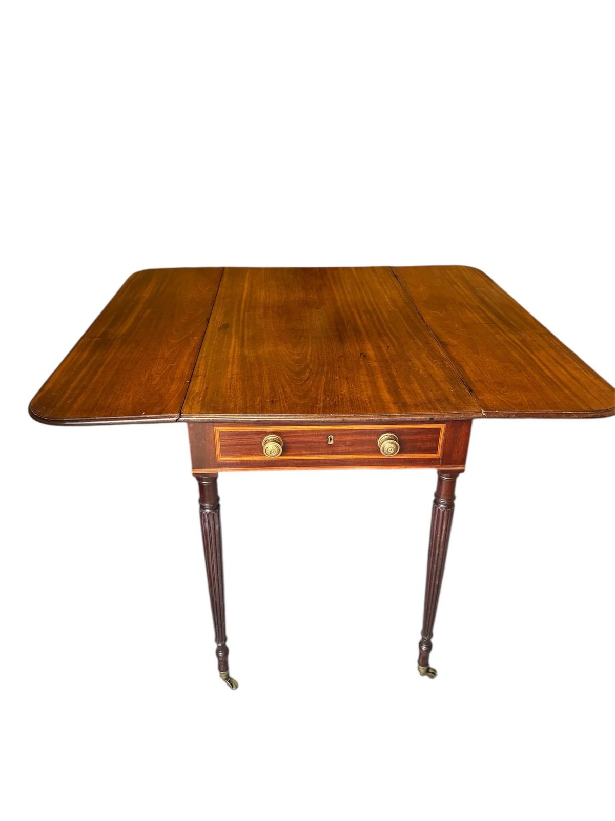 Victorian Mahogany Pembroke Table Drop Leaves Single Drawer Dining photo buy