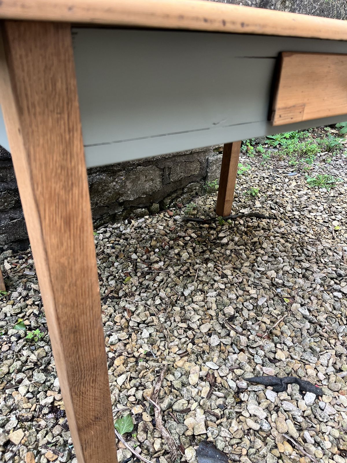 photo vinterior 1930’s Oak And Beech Kitchen Table With Detachable Legs