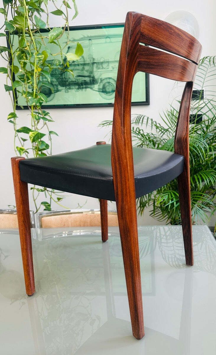 1960s Mid Century Swedish Svegards Markaryd Rosewood & Vinyl Dining Chair photo buy