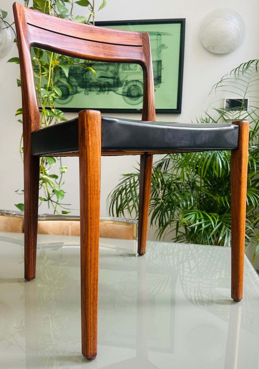 Furniture 1960s Mid Century Swedish Svegards Markaryd Rosewood & Vinyl Dining Chair photo