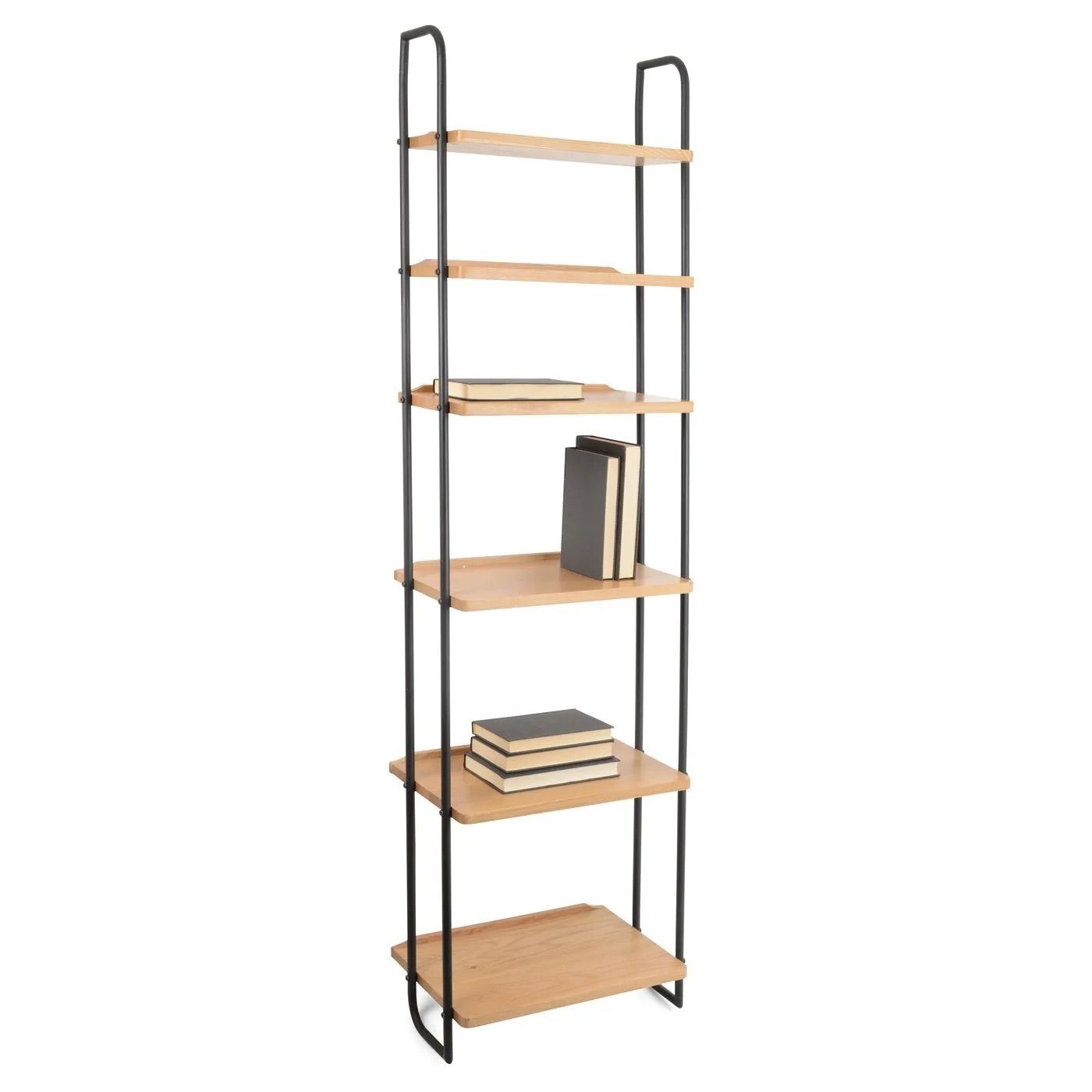Heal’s Brunel Lean To Shelves, Narrow, Solid Oak & Steel, Excellent Condition