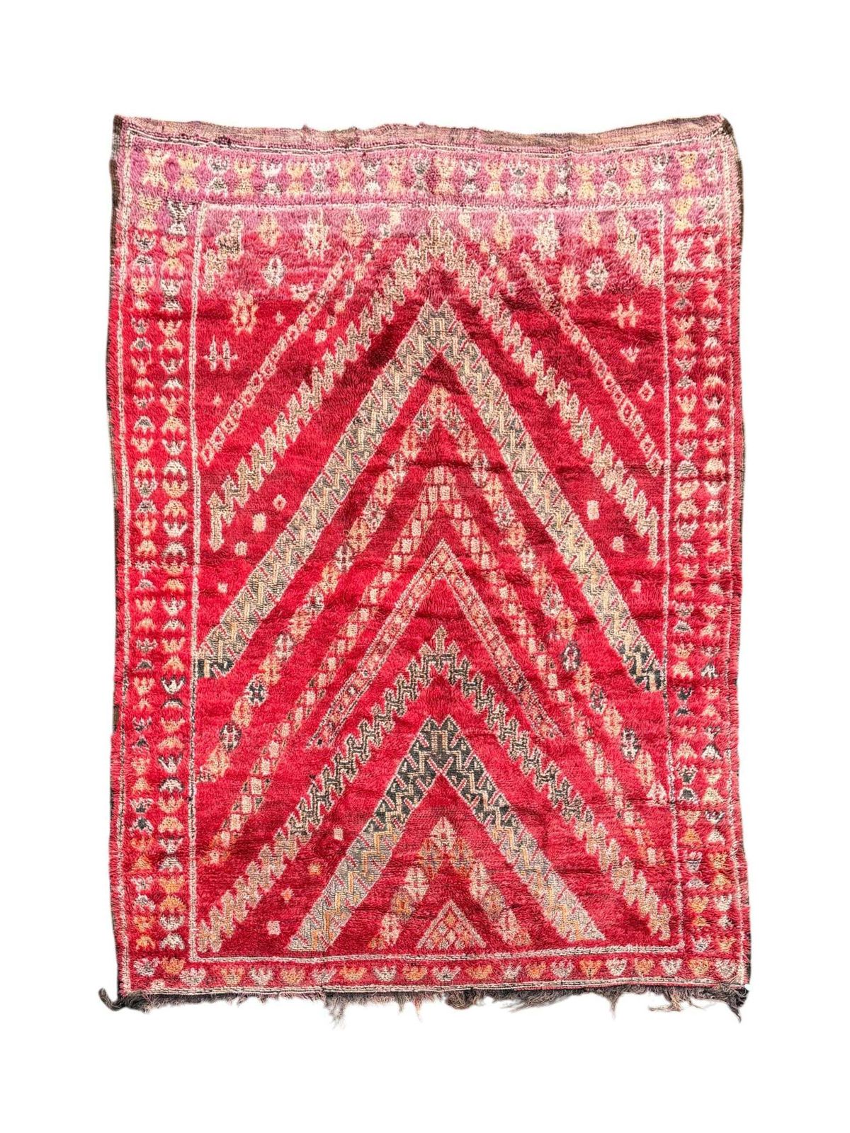 Moroccan Beni Mguild Rug Vintage 210x290 Cm – 1970s Handmade Wool Rug – Large Red Berber Area Rug – Authentic Atlas Carpet photo furniture