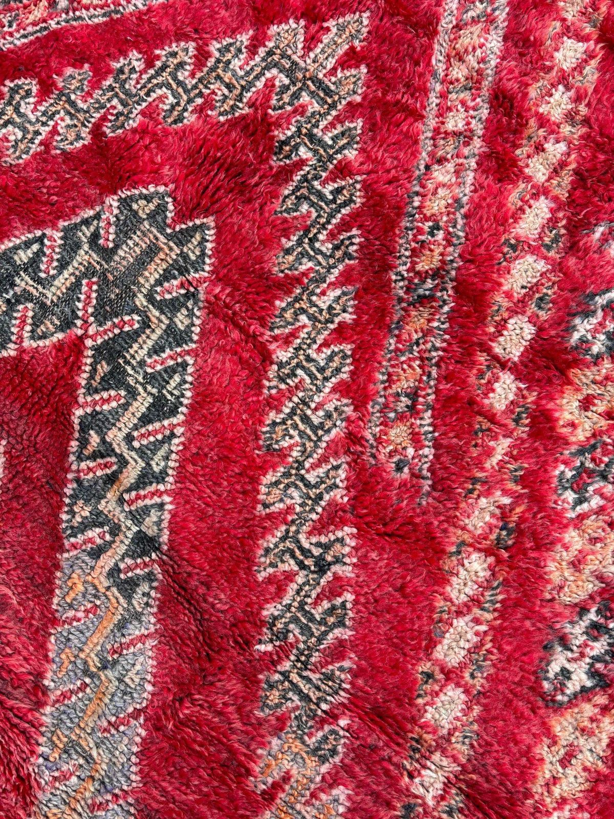 photo for sale Moroccan Beni Mguild Rug Vintage 210x290 Cm – 1970s Handmade Wool Rug – Large Red Berber Area Rug – Authentic Atlas Carpet