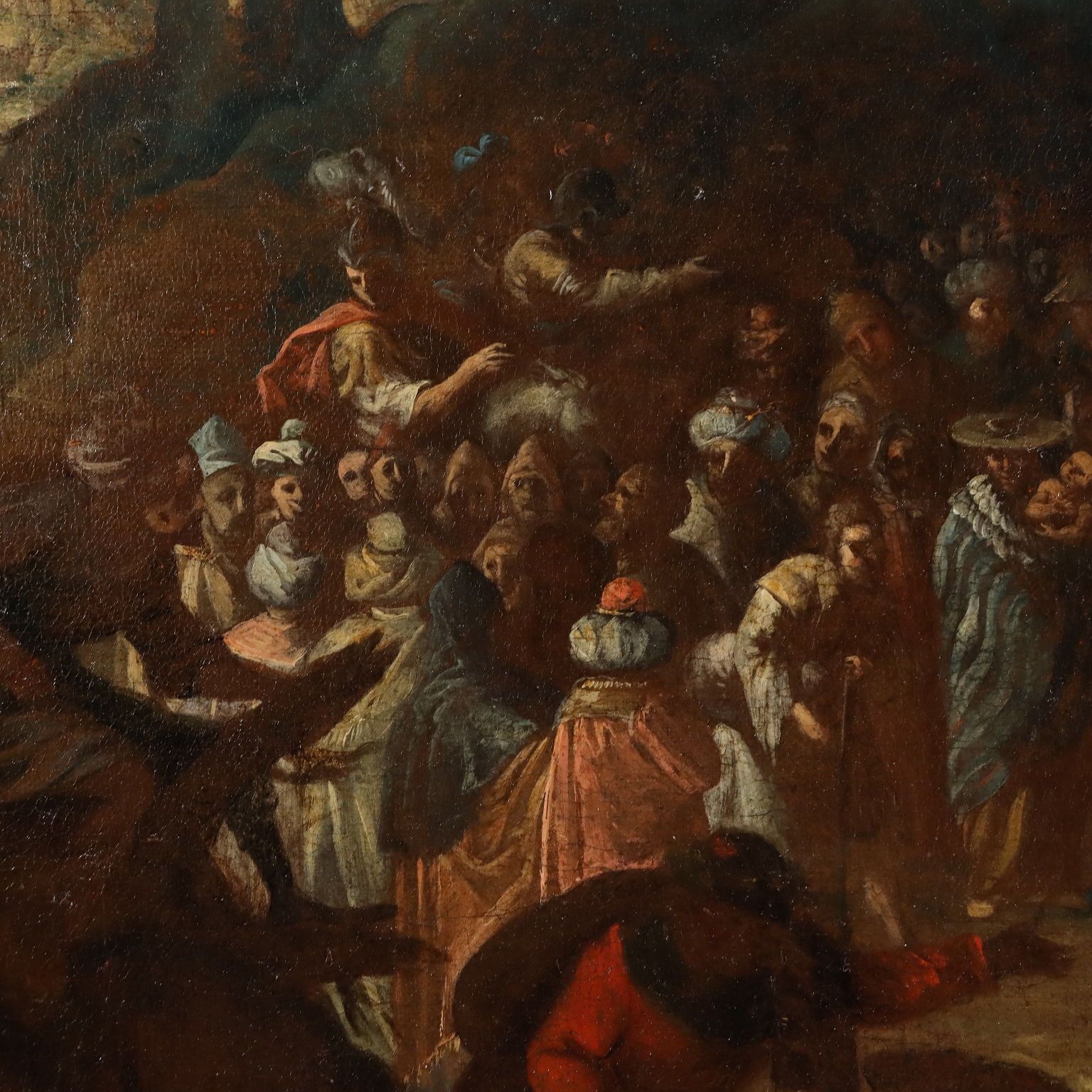 Ancient Painting '600 '700 The Preaching Of St. John Canvas photo 9840.0