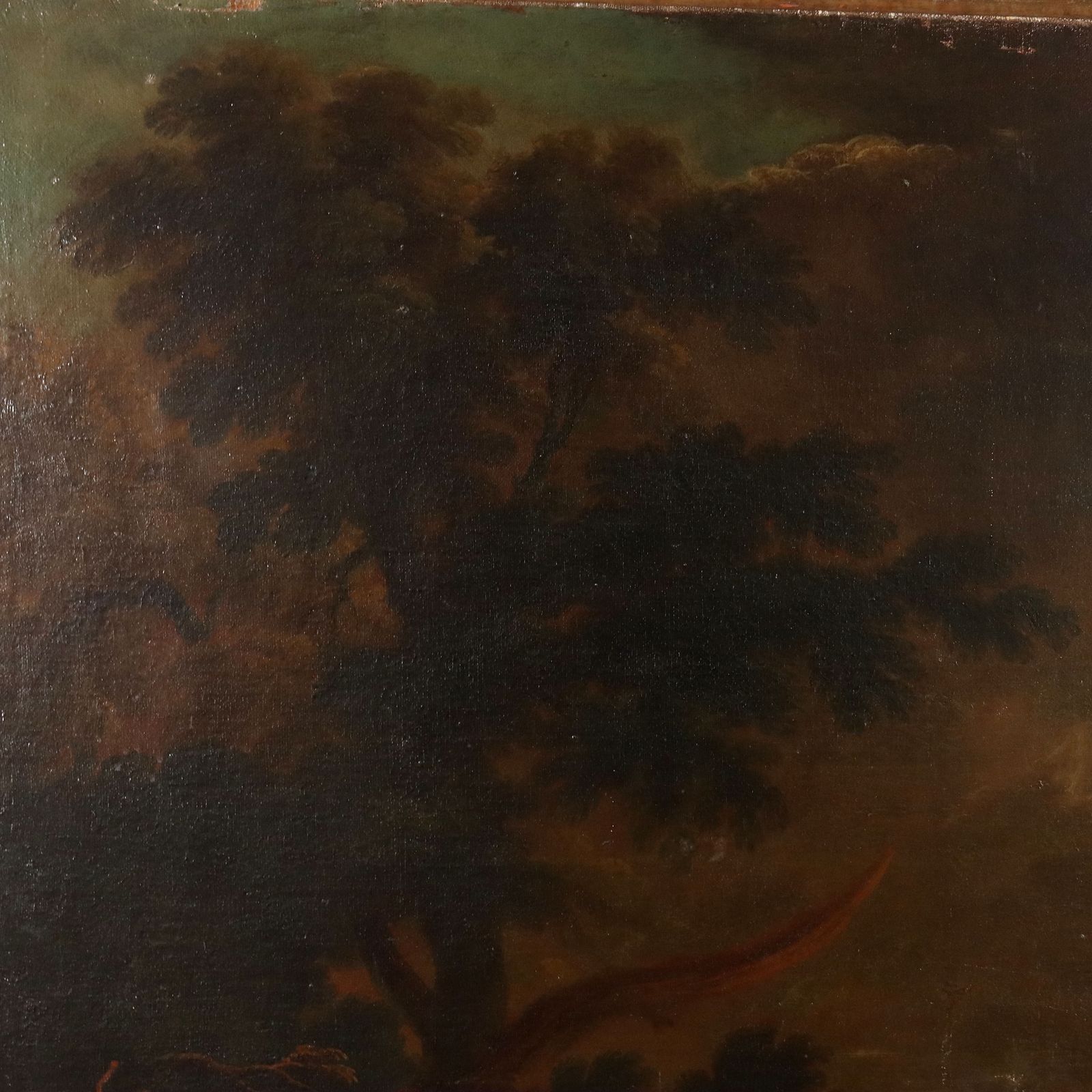 photo furniture Antique Painting Preaching Scene Oil On Canvas XVIII Century