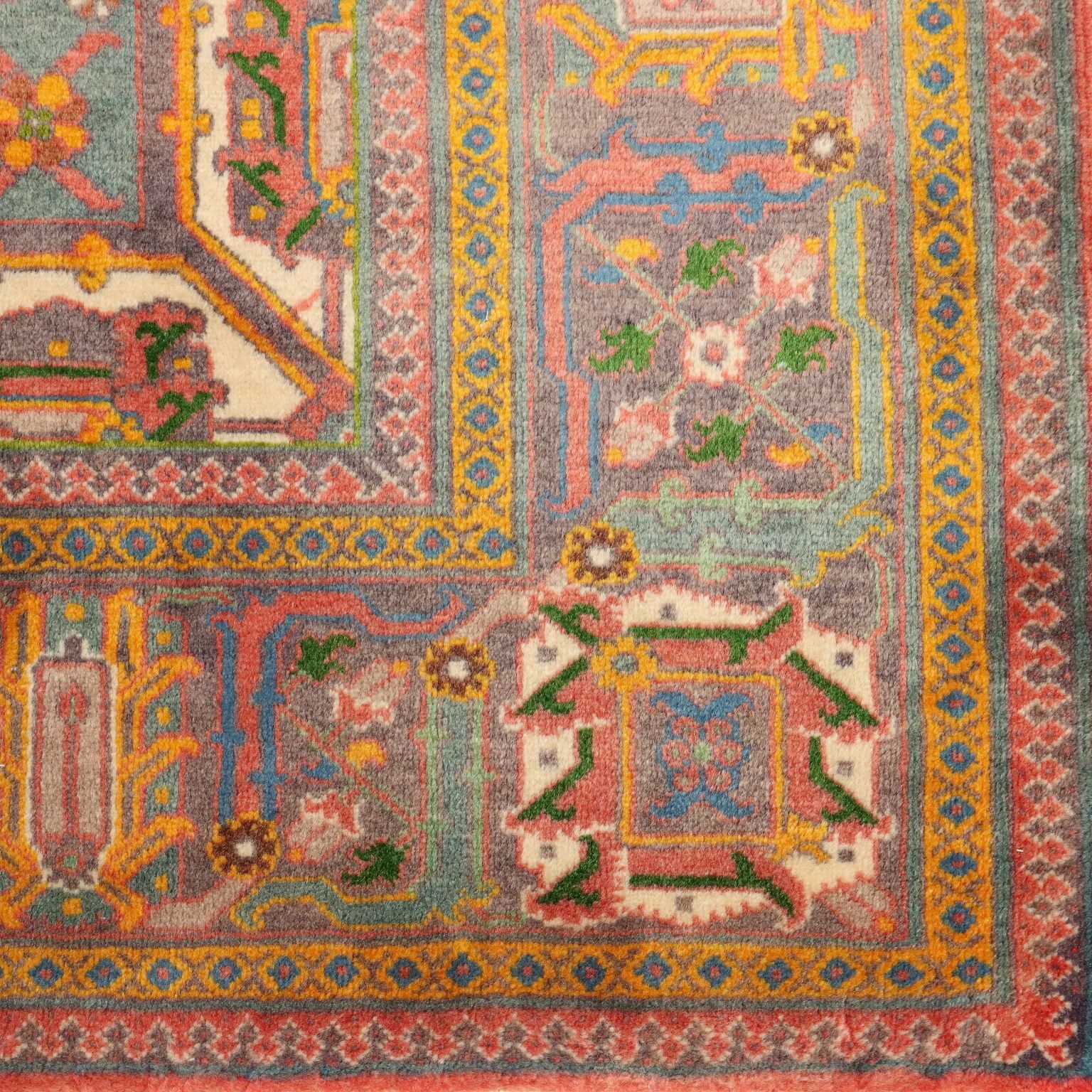 Antique Asian Carpet Cotton Thin Knot Handmade 102 X 59 In photo buy