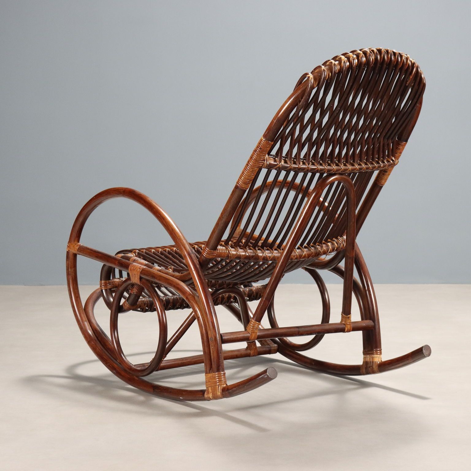 Vintage Rocking Chair Bamboo Design Italy 1970s photo buy
