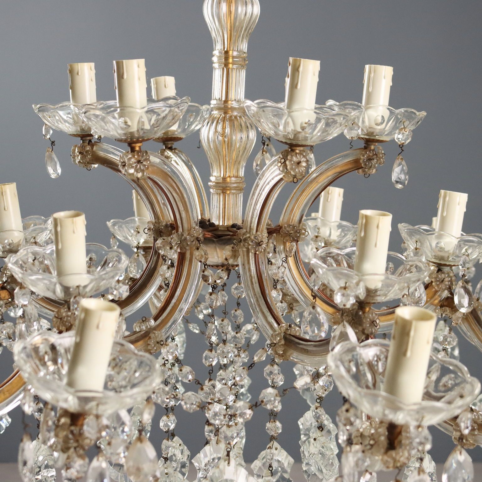 Antique Chandelier Maria Theresa Style 24 Lights Italy XX Century photo 1200.0