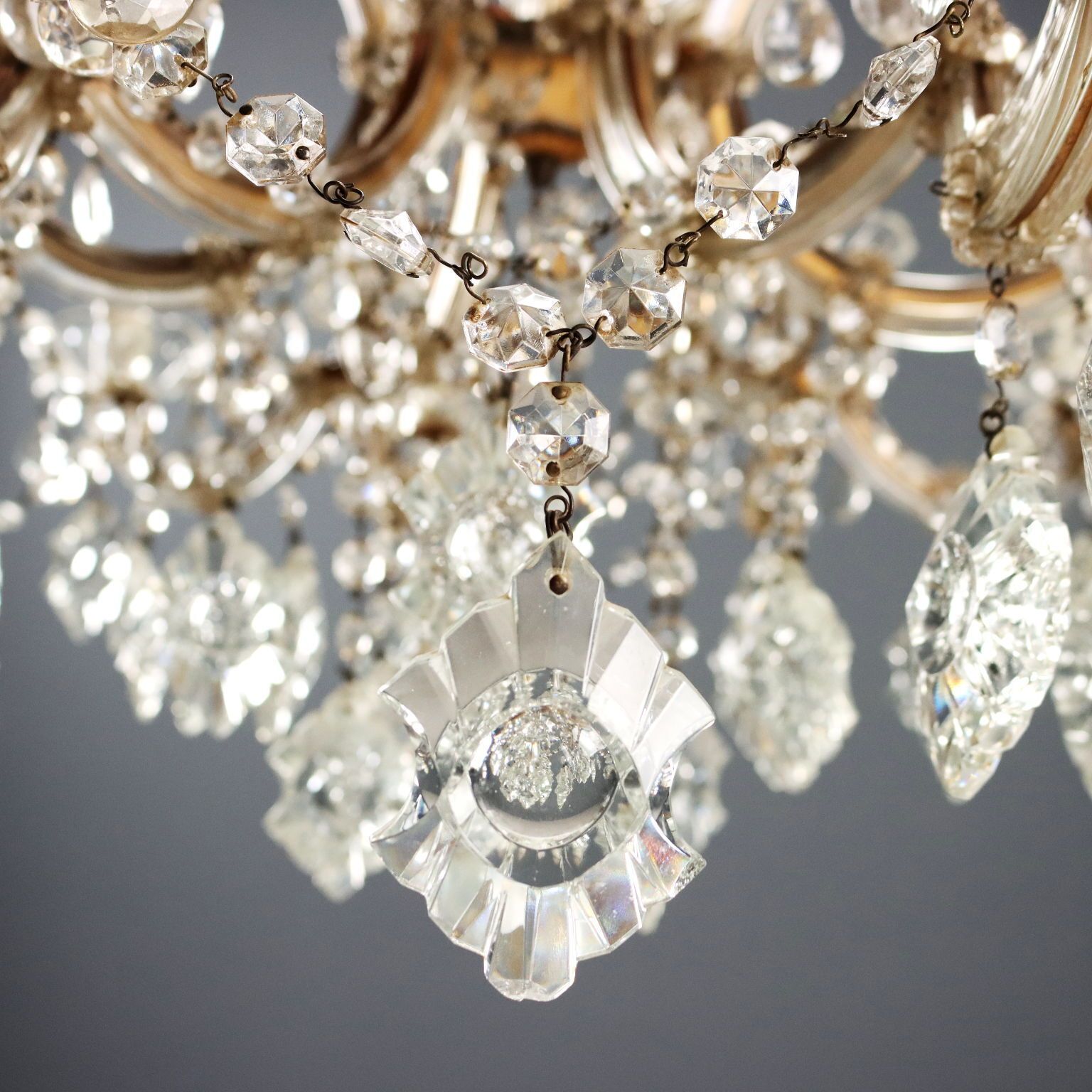 Antique Chandelier Maria Theresa Style 24 Lights Italy XX Century photo vintage