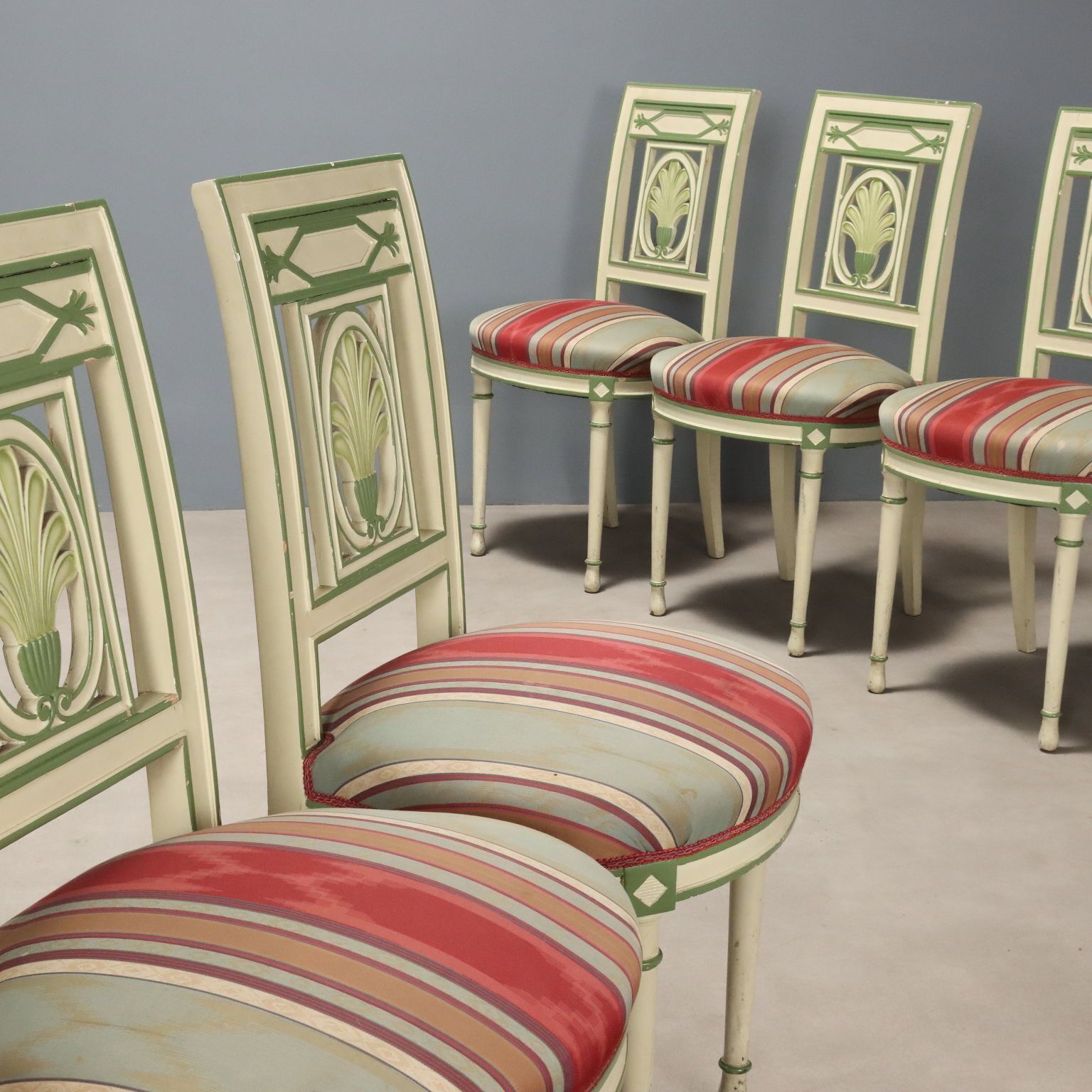 Chairs Neoclassical Style Lacquered Wood XX Century photo Furniture