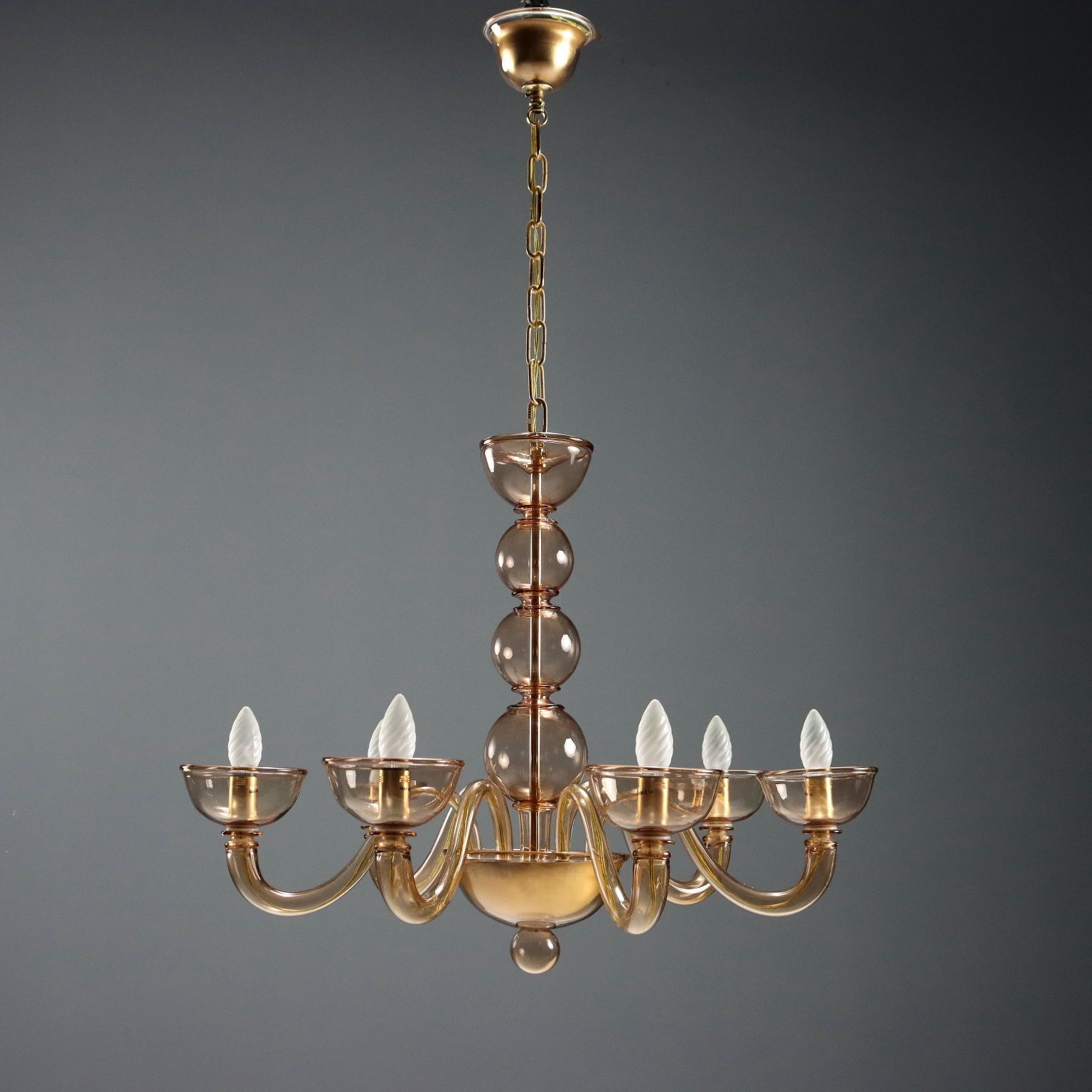 Lampadario In Vetro Soffiato Veneziano photo vintage