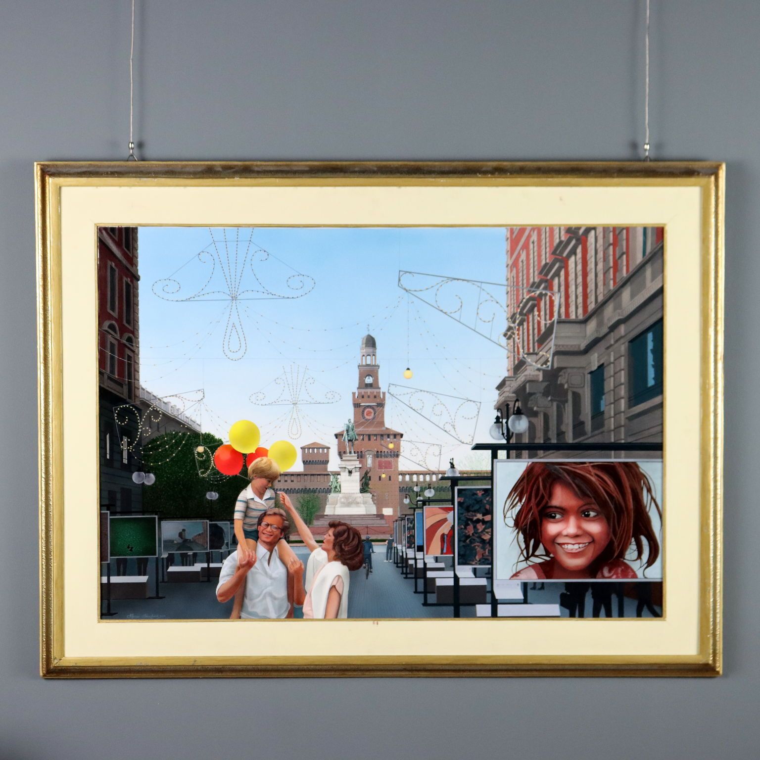 Contemporary Painting Glimpse Of Milan Oil On Canvas Italy 2007