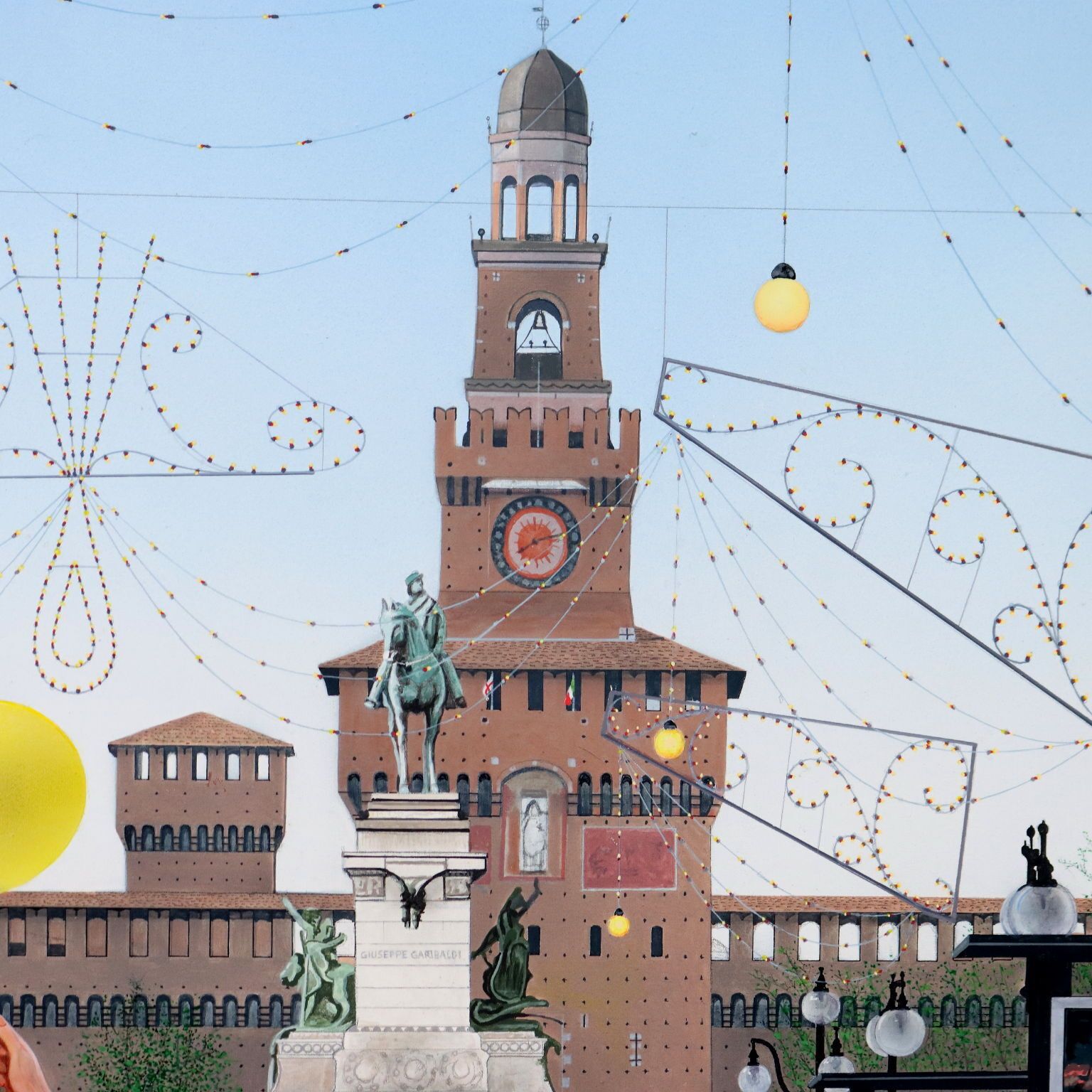 Contemporary Painting Glimpse Of Milan Oil On Canvas Italy 2007 photo for sale