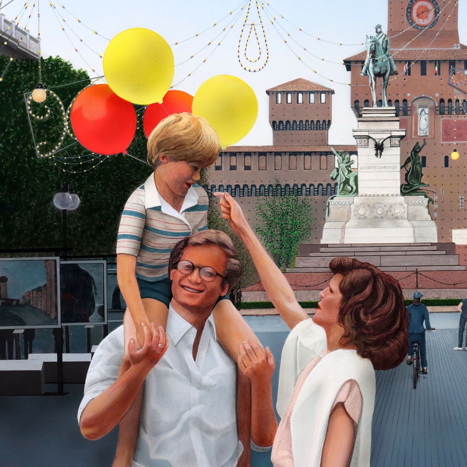 Contemporary Painting Glimpse Of Milan Oil On Canvas Italy 2007 photo Art