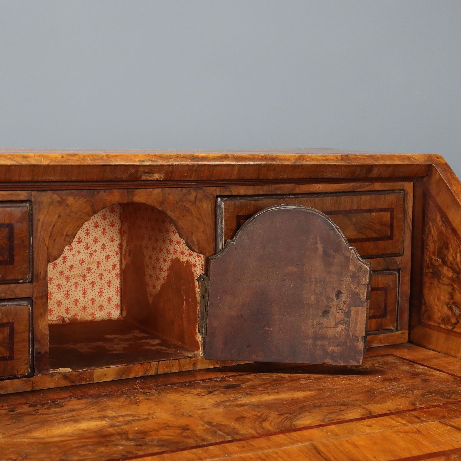 Antique Flap Cabinet Walnut Burl 8 Drawers Italy XVIII Century photo Furniture