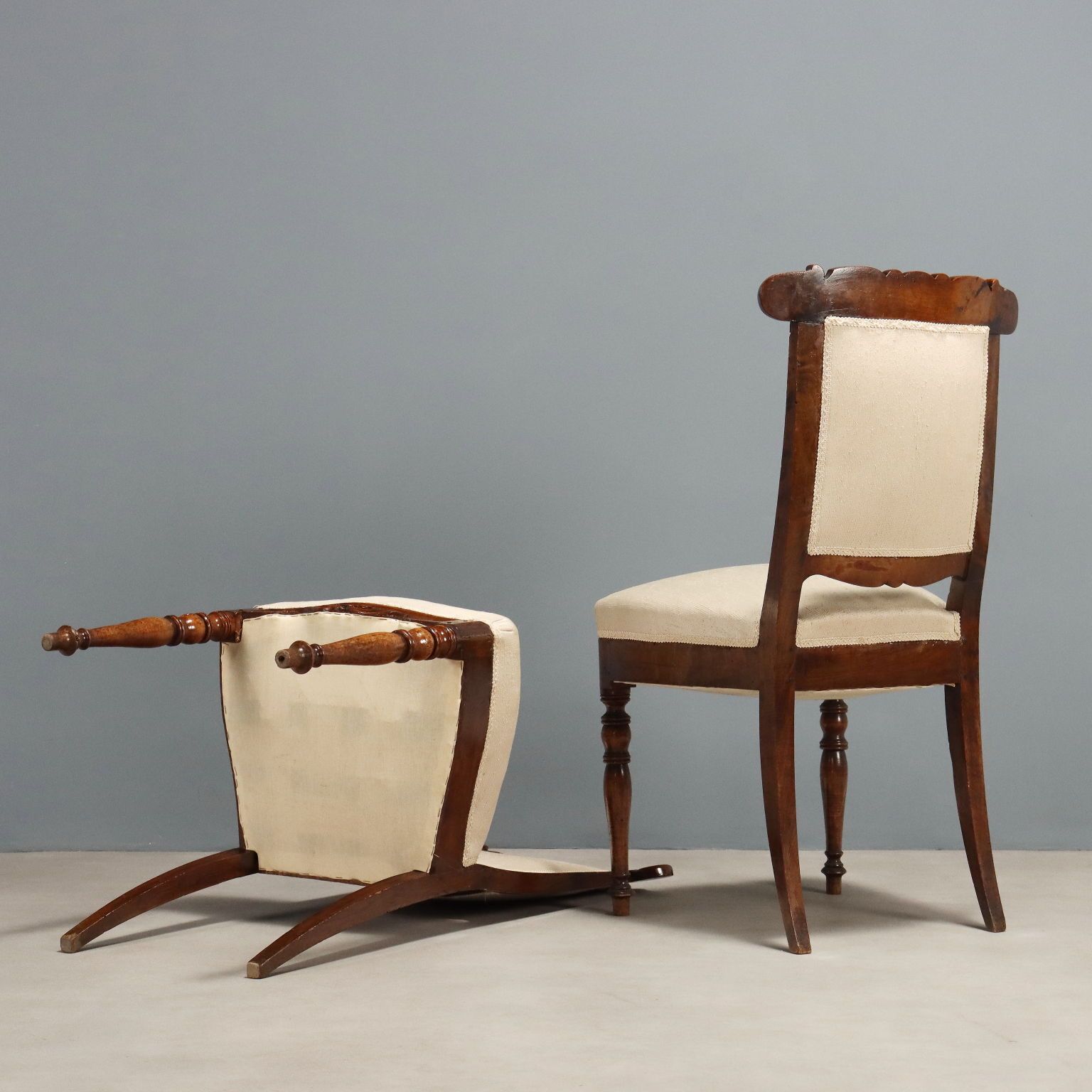 photo for sale Antique Chairs Louis Philippe Carved Wood Italy XIX Century