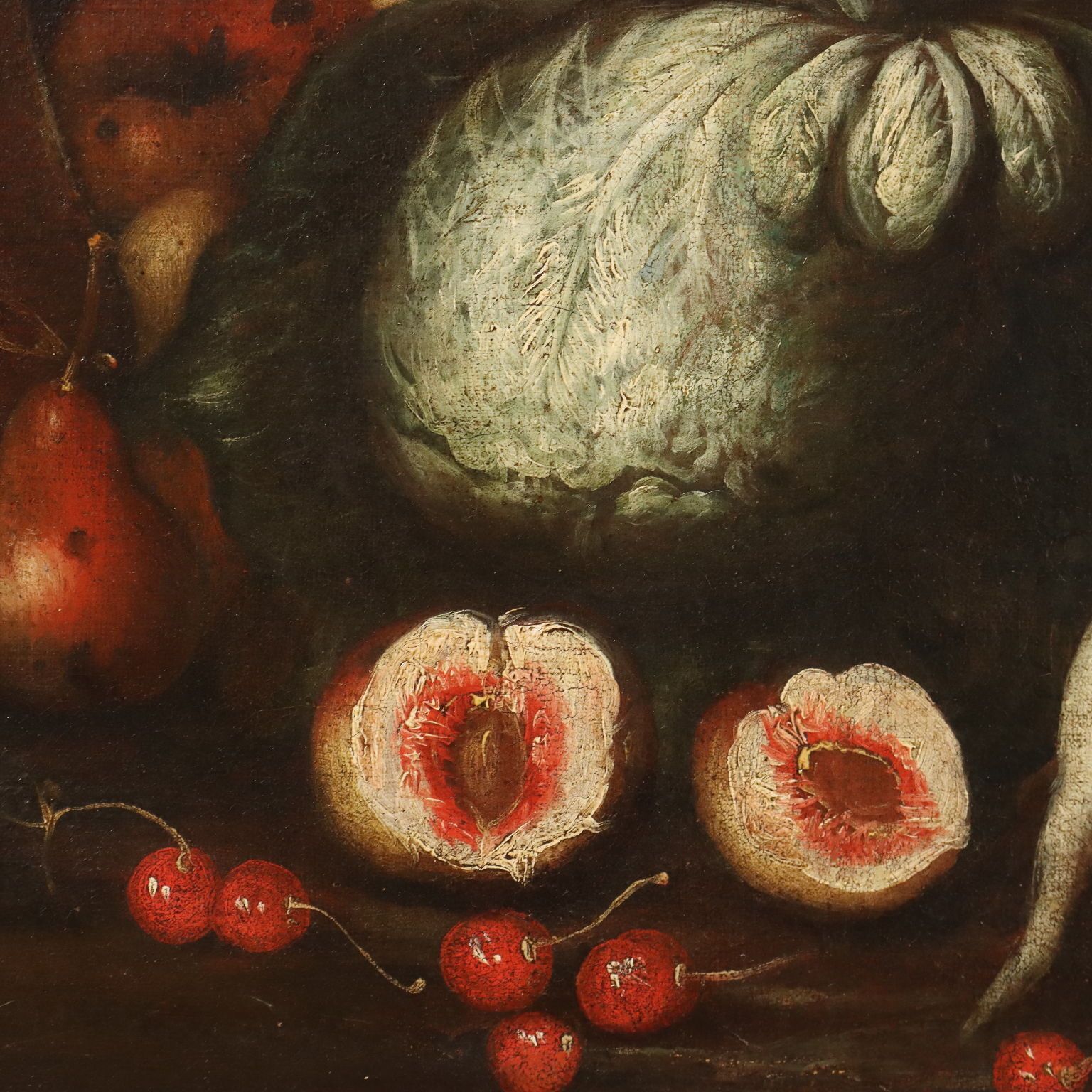 Antique Painting Still Life With Fruit Oil On Canvas XVIII Century photo 4800.0