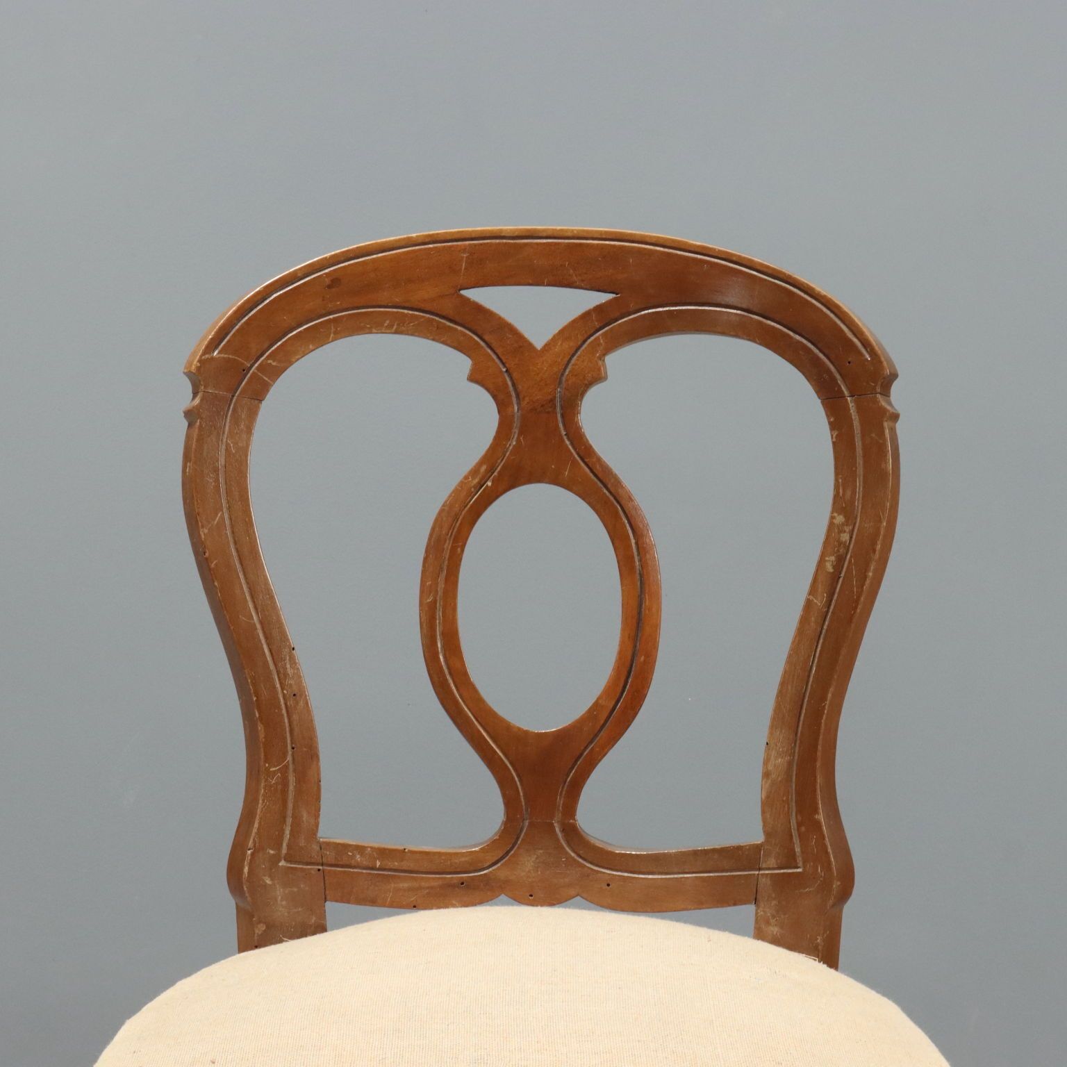 Antique Chairs Walnut Horsehair Padding Italy XIX Century photo Furniture