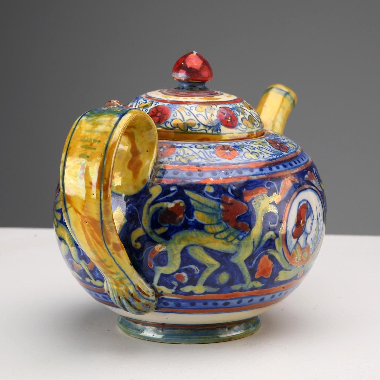 Antique Teapot Gualdo Tadino Ceramic Italy XX Century photo Home Decor