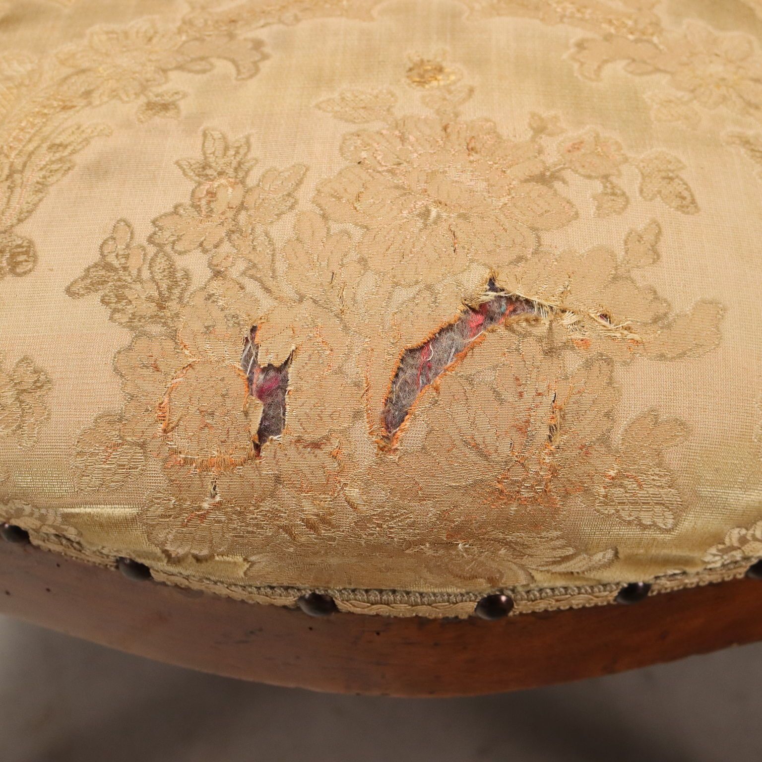 photo furniture Antique Armchair Walnut Fabric Italy XIX Century