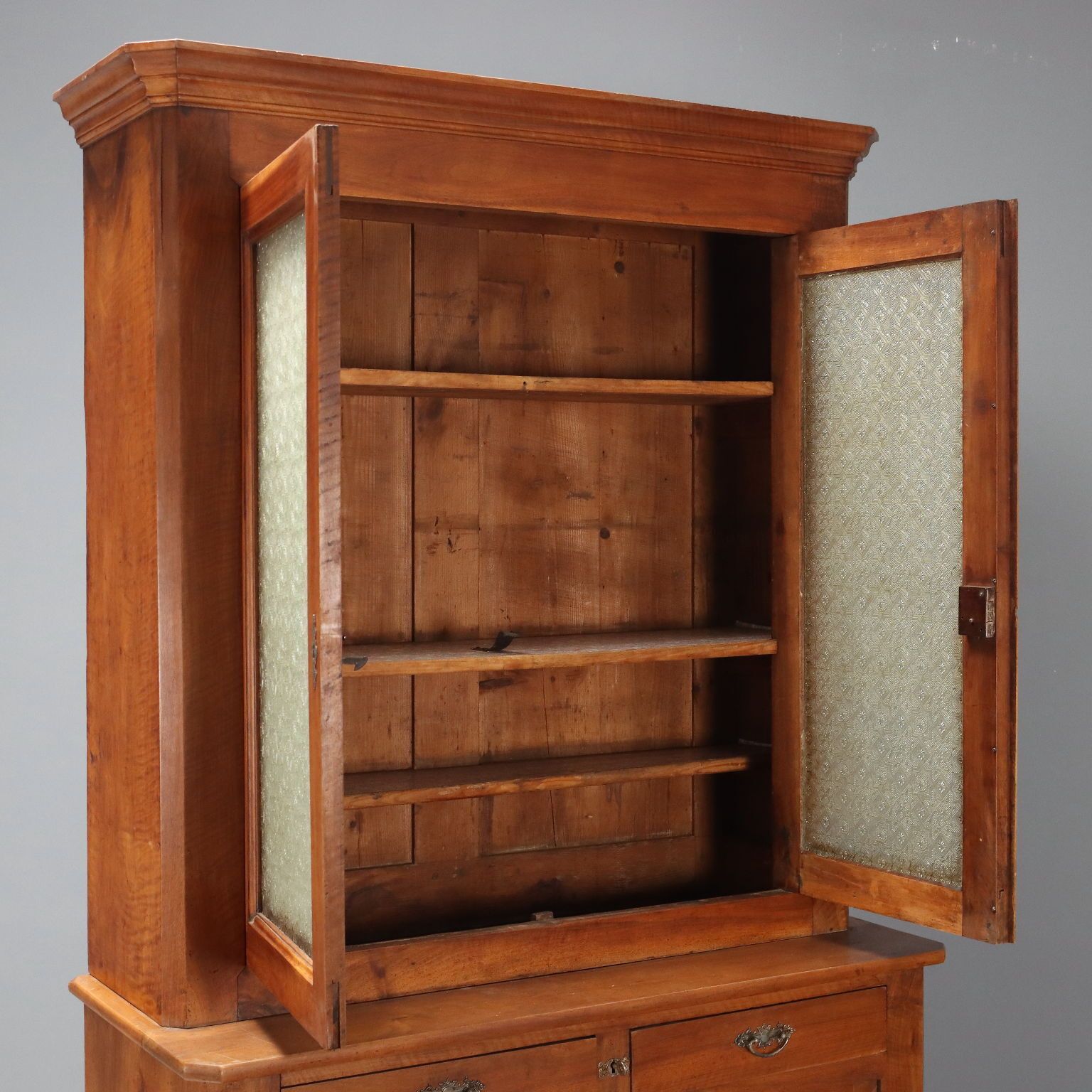 Antique Cupboard Walnut Glass France XVIII Century photo Furniture
