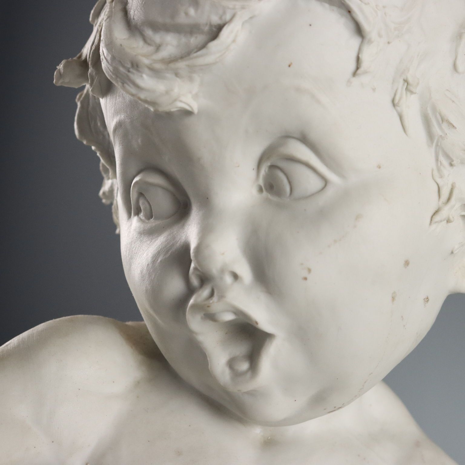 Antique Busts Of Children Biscuit Europe Early XX Century photo vinterior