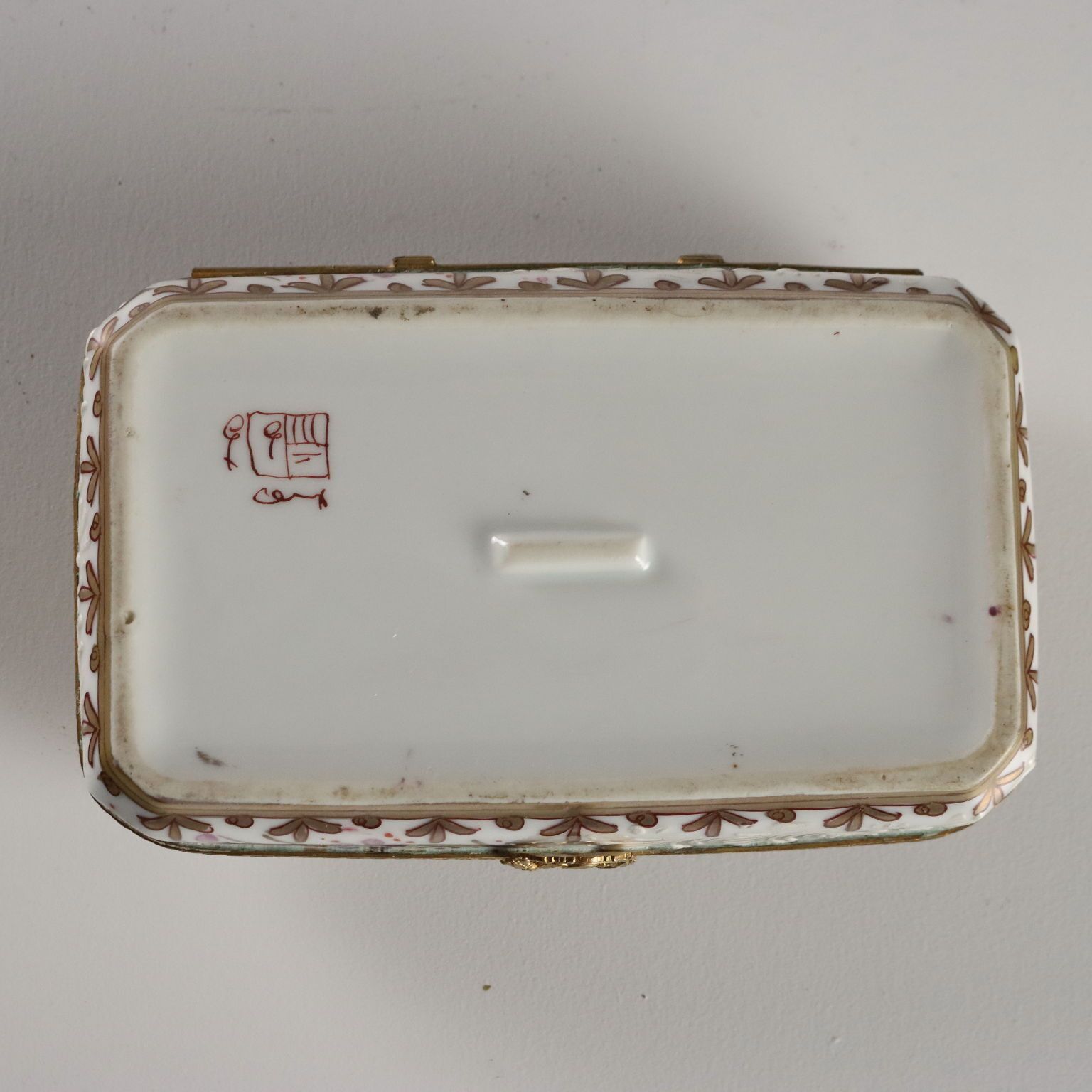 Antique Porcelain Box Edmé Samson Paris France XIX Century photo vintage