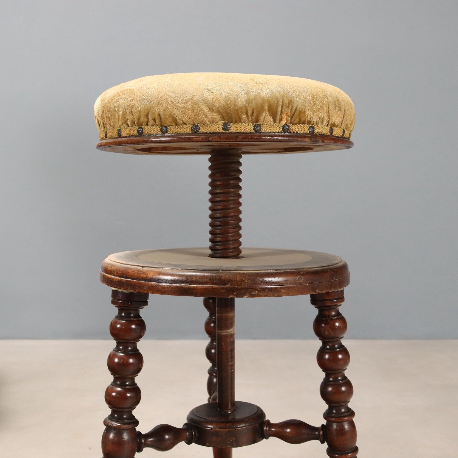 photo for sale Antique Armchair Set Walnut Fabric Italy XIX Century