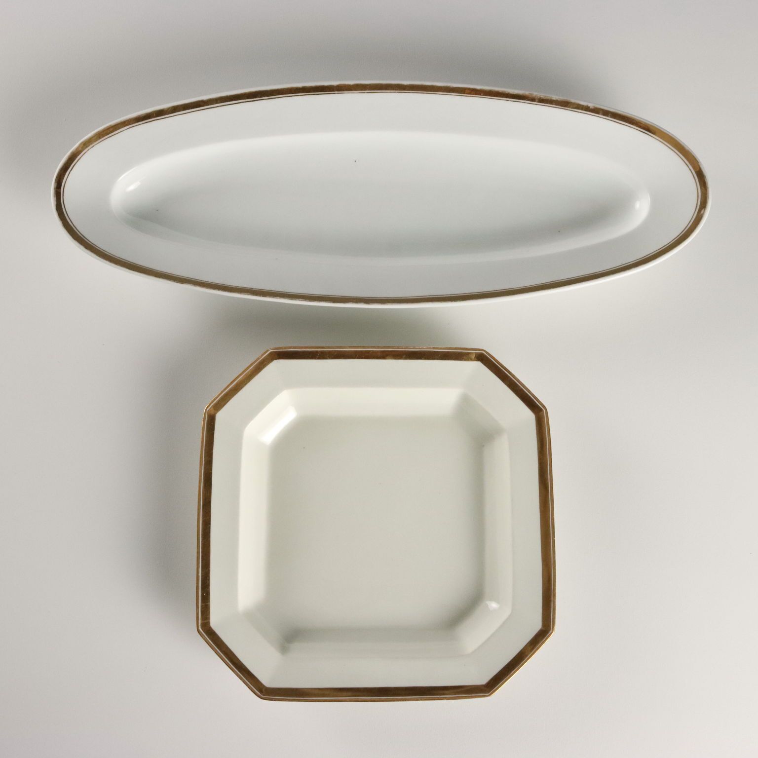 Antique Plate Set Vienna Porcelain Austria Mid XIX Century photo buy