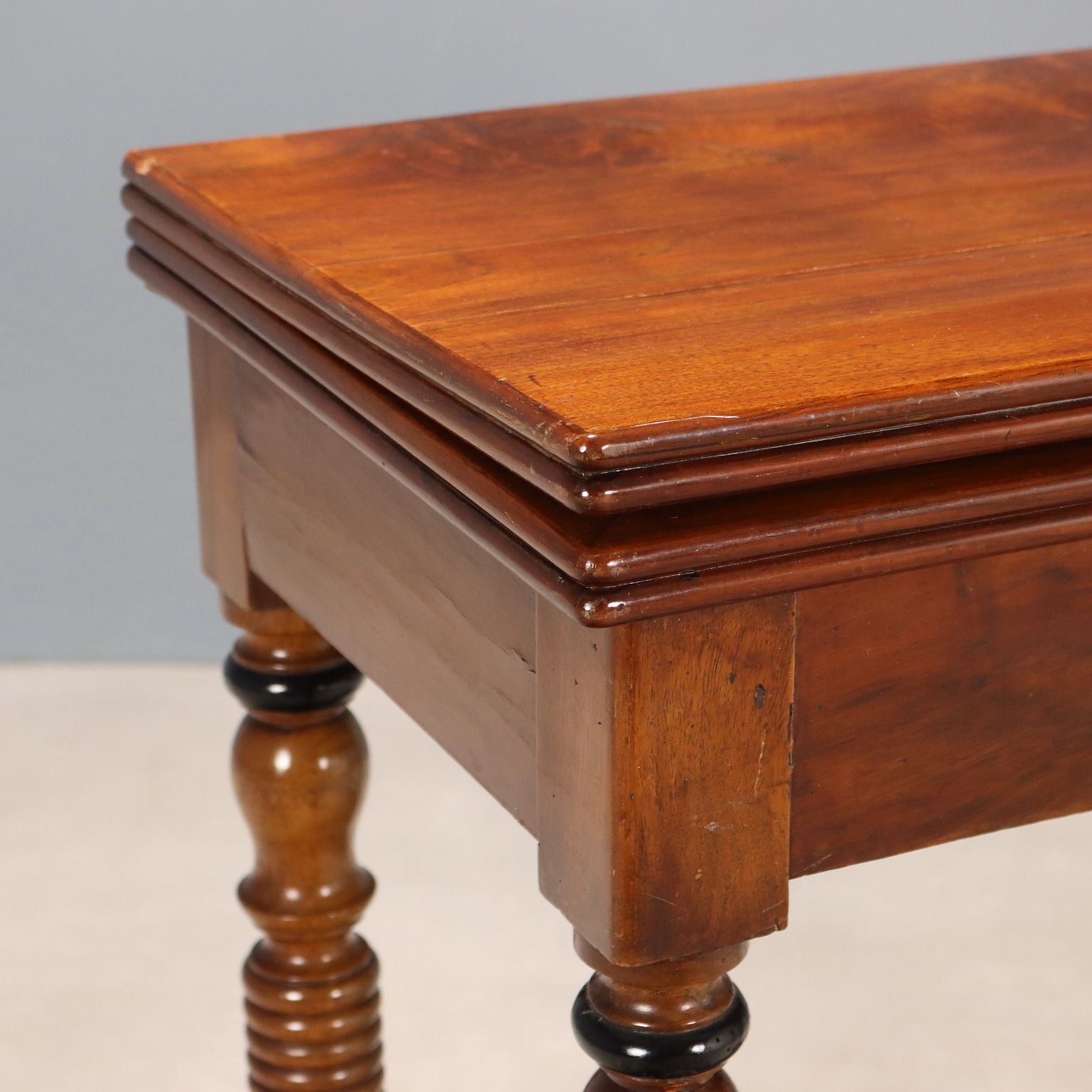Antique Game Table Mahogany Oak Italy XIX Century photo vinterior