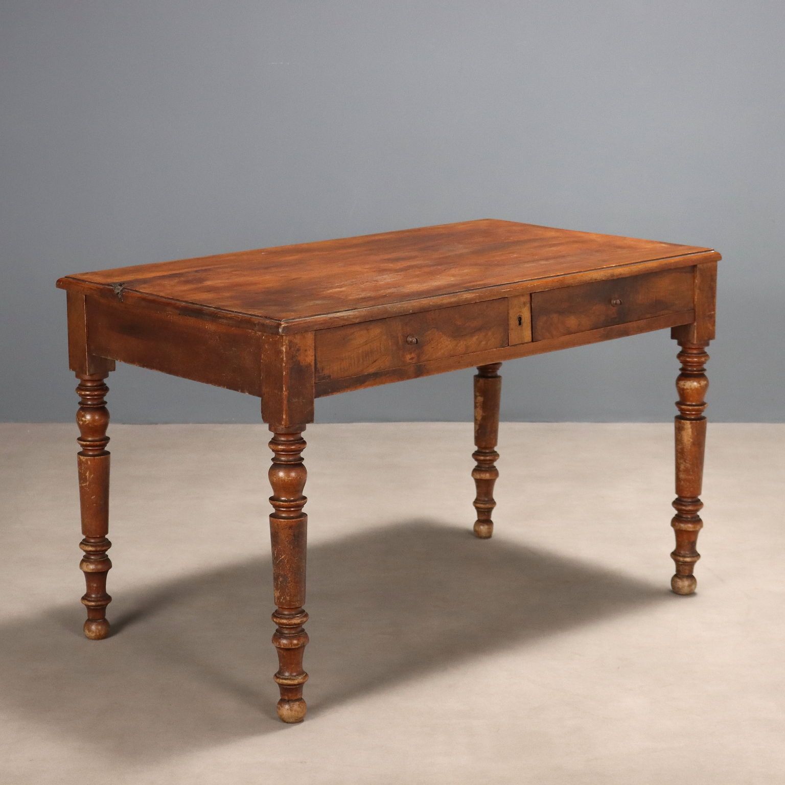 Antique Table Walnut With Drawers France XIX Century