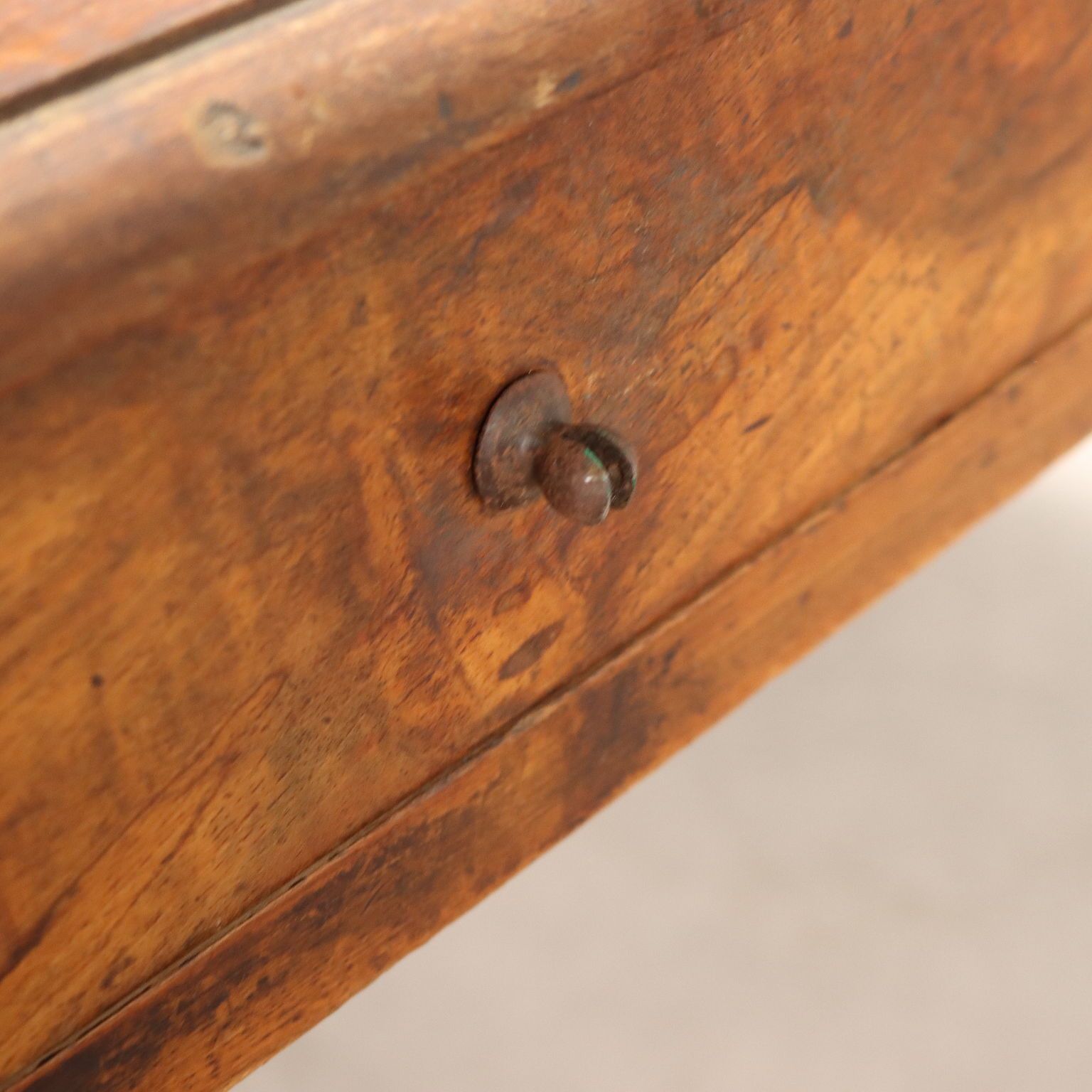 Antique Table Walnut With Drawers France XIX Century photo vintage
