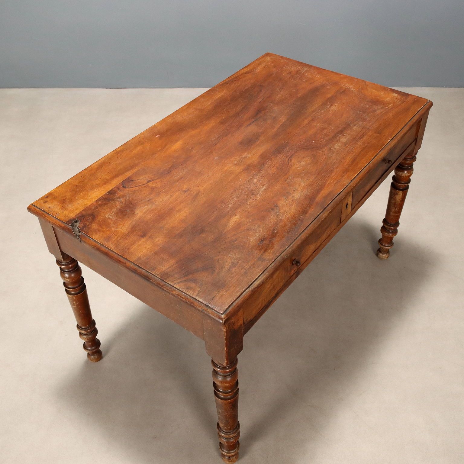 photo furniture Antique Table Walnut With Drawers France XIX Century
