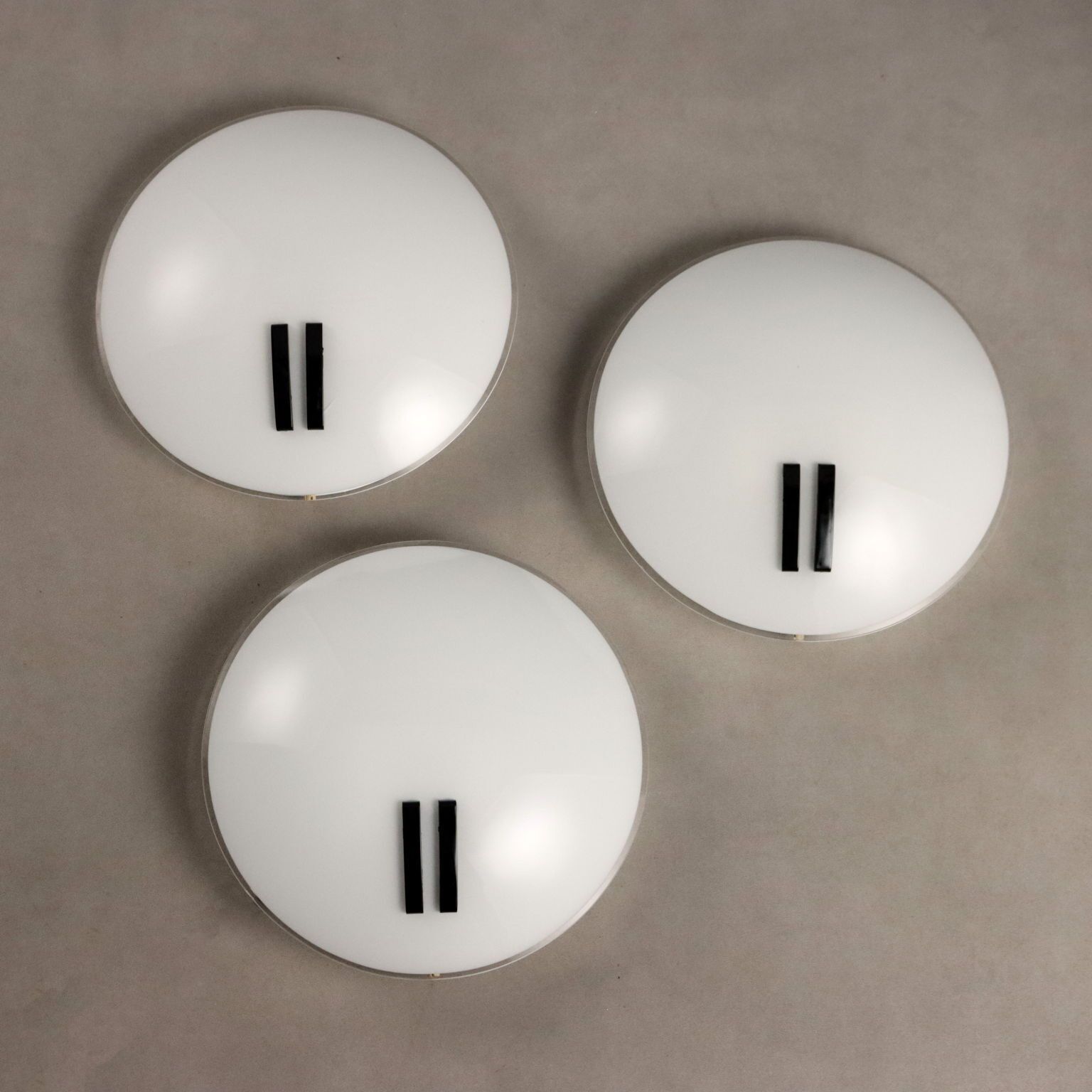 O Luce Perla Lamps Enamelled Aluminium Design B. Gecchelin 1970s