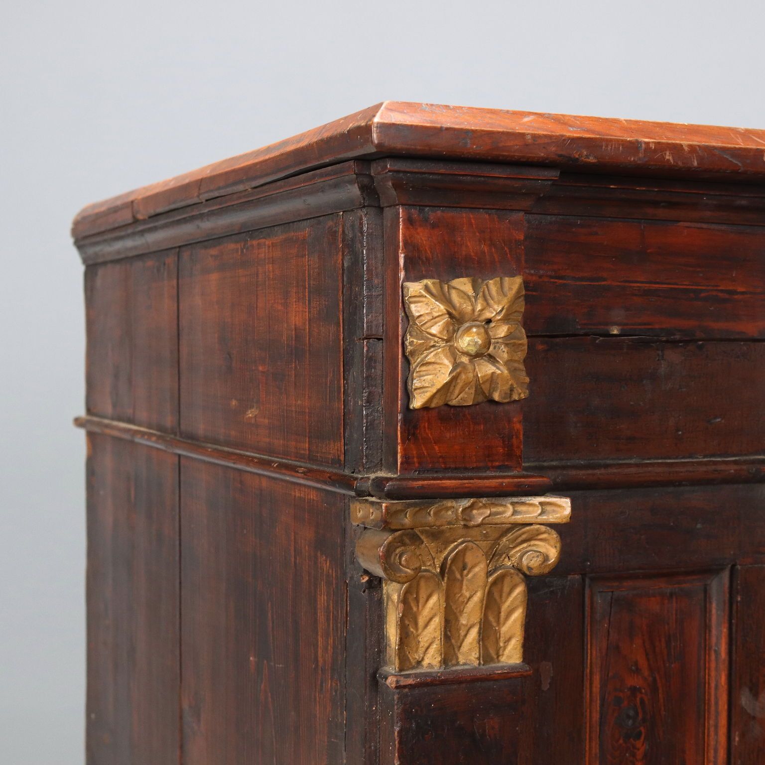 Antique Cupboard Walnut Fir Drawers Italy XVIII Century photo Furniture