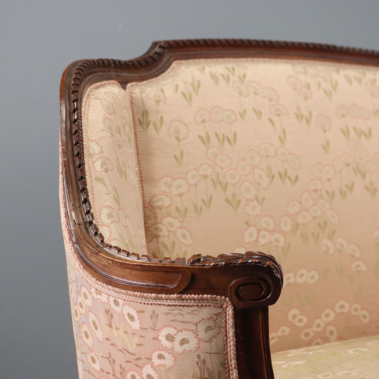 Sofa Neoclassical Style Walnut Carvings XIX Century photo 900.0