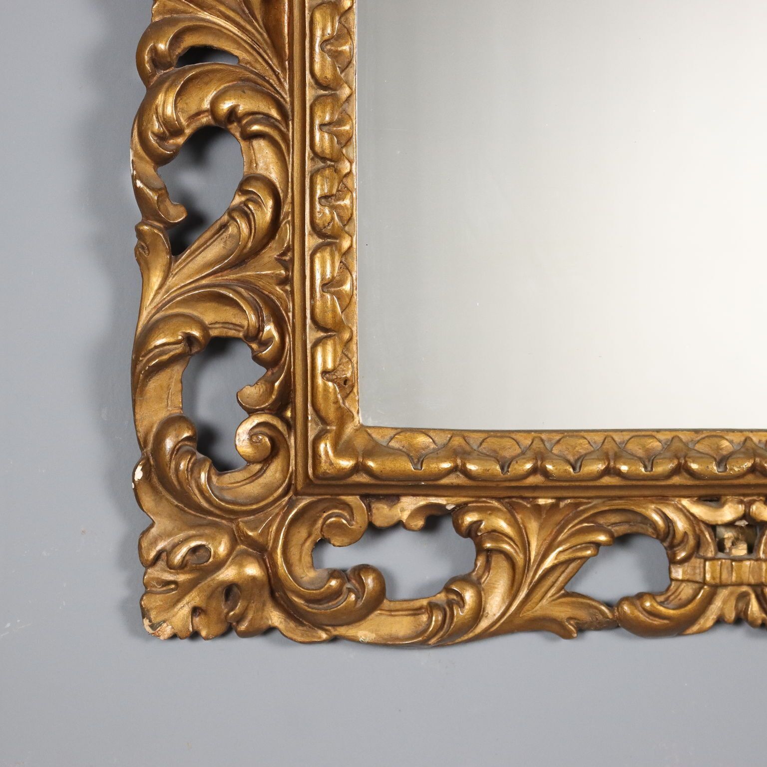 Antique Mirror Carved Gilded Wood Italy XX Century photo 400.0